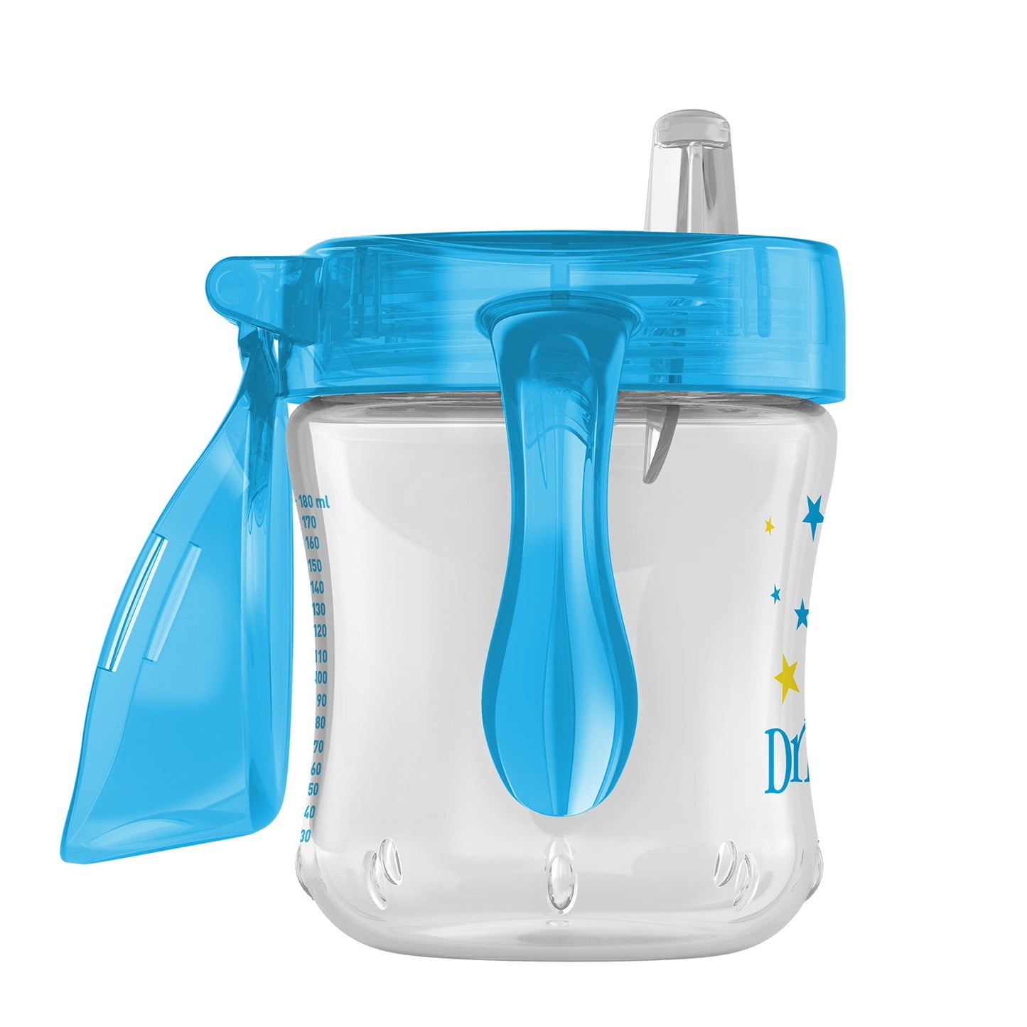 Dr. Brown's Transition - Taza para sorber con boquilla suave, color azul, 6 onzas, 6 m+