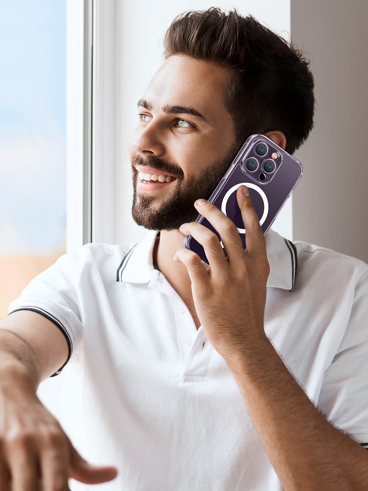 Funda para iPhone 14 Pro MAX UGREEN Transparente con Bolsa de Aire Magnética Ultra Delgado Anti-Caída de Carga Inalámbrica