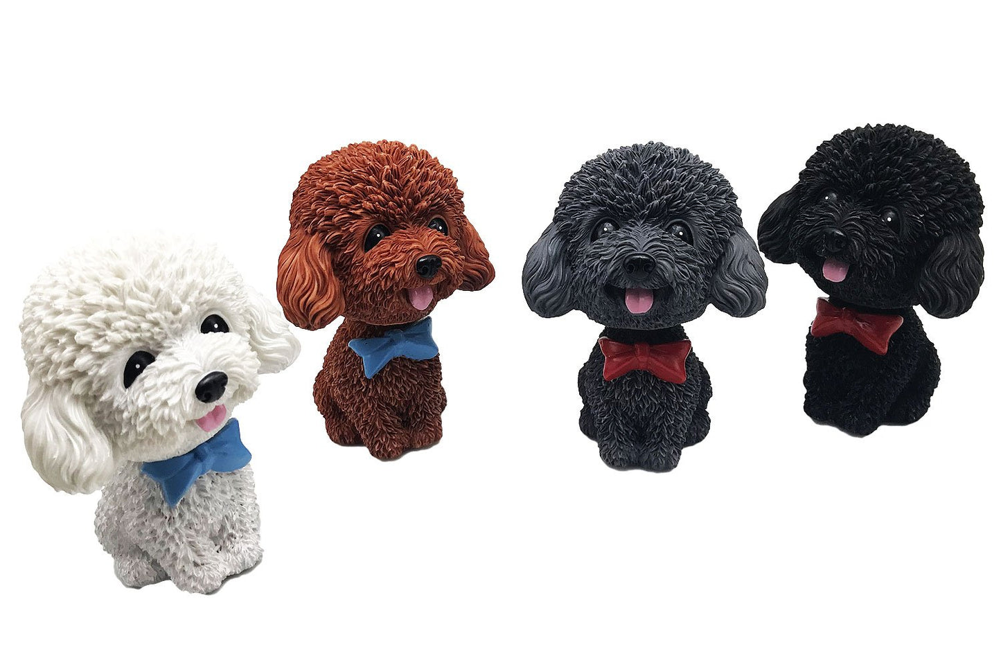 IBWell Mini Bobbing-Head Dog for Car Dash Board Decor,dashboard Doggy Puppy Teddy Toy with Adhesive Tabï¼ˆPoodleï¼‰ (Black A)