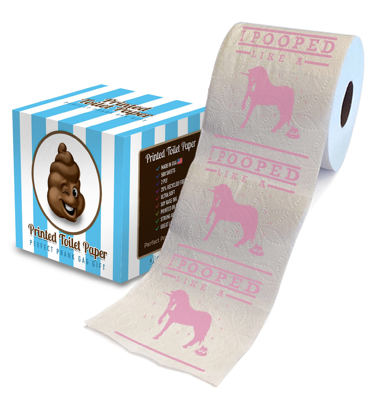 Papel Higiénico TP Like A Unicorn Impreso Divertido para Broma