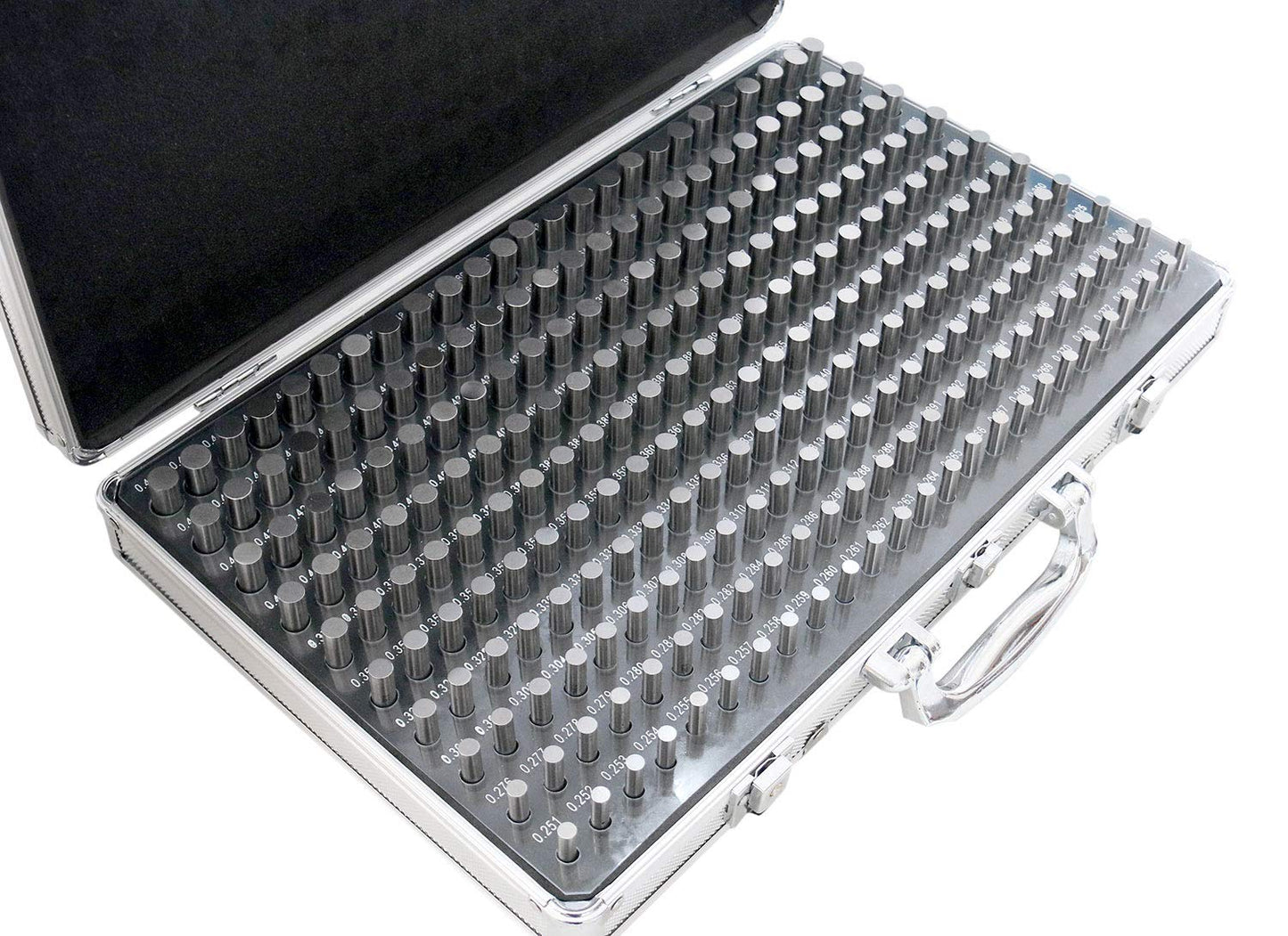 Juego de Calibradores de Clavijas de Acero Accusize Industrial Tools 0.251-0.500 Pulgadas Menos Clase Zz con Caja de Aluminio Confiable