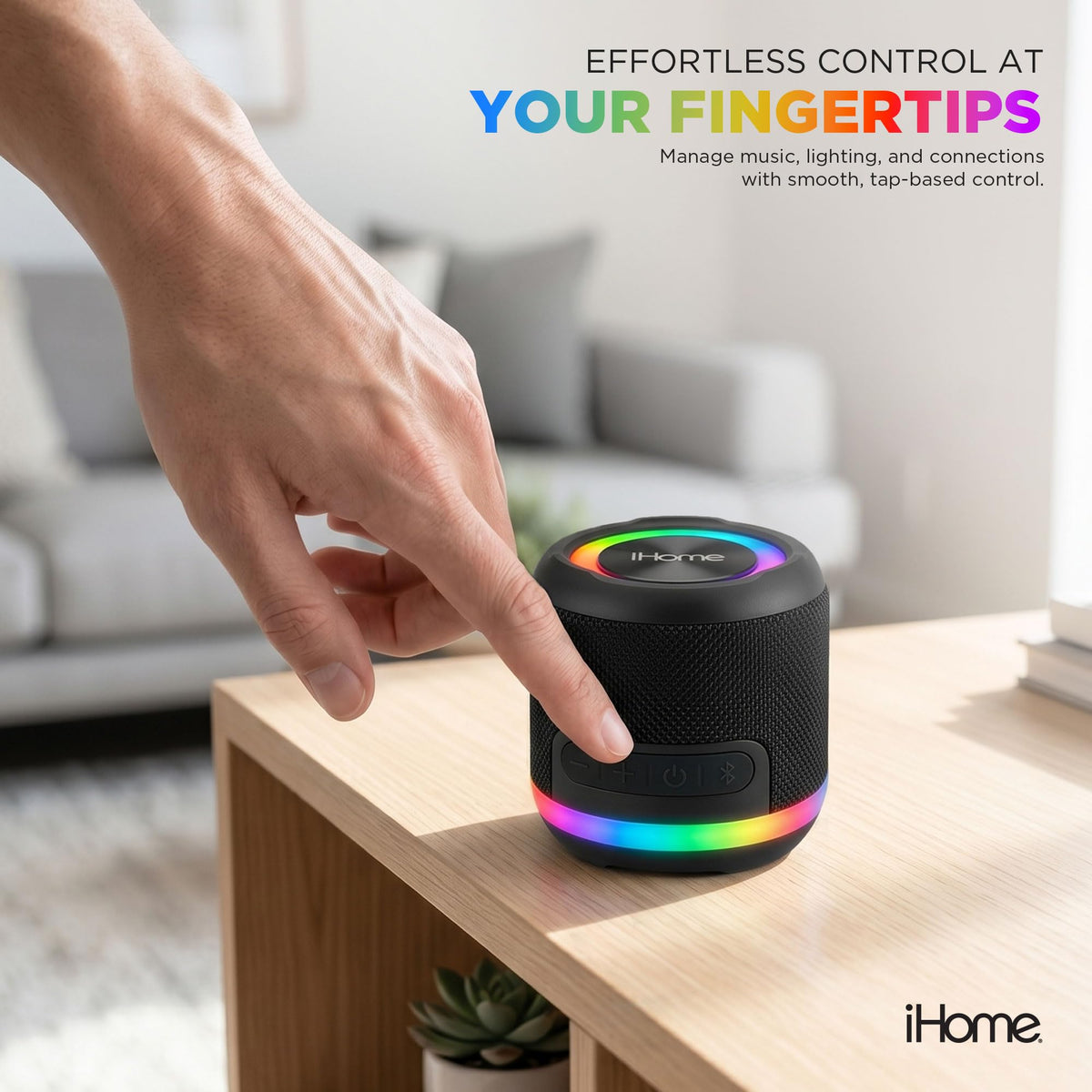 Altavoz Bluetooth Inalámbrico iHome RGB con Luces Portátil