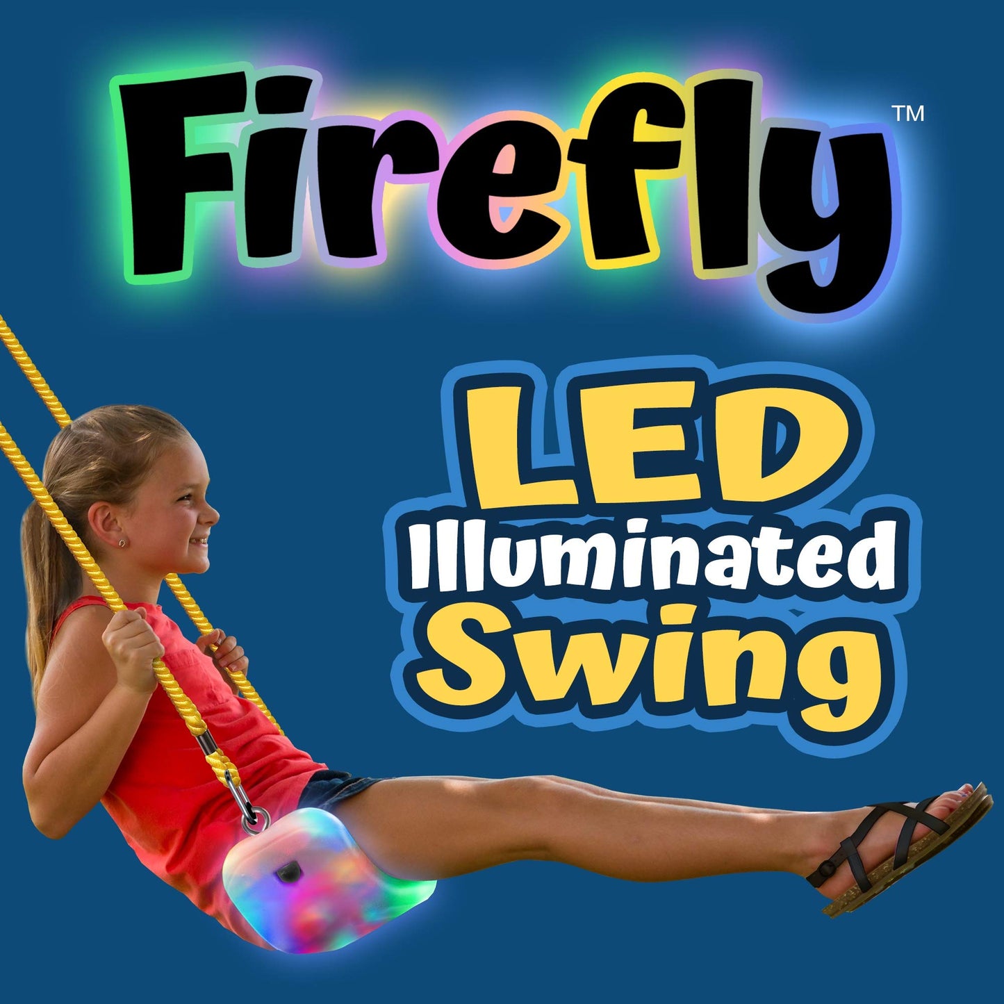 XDP RECREATION Firefly - Columpio con luz LED, Transparente