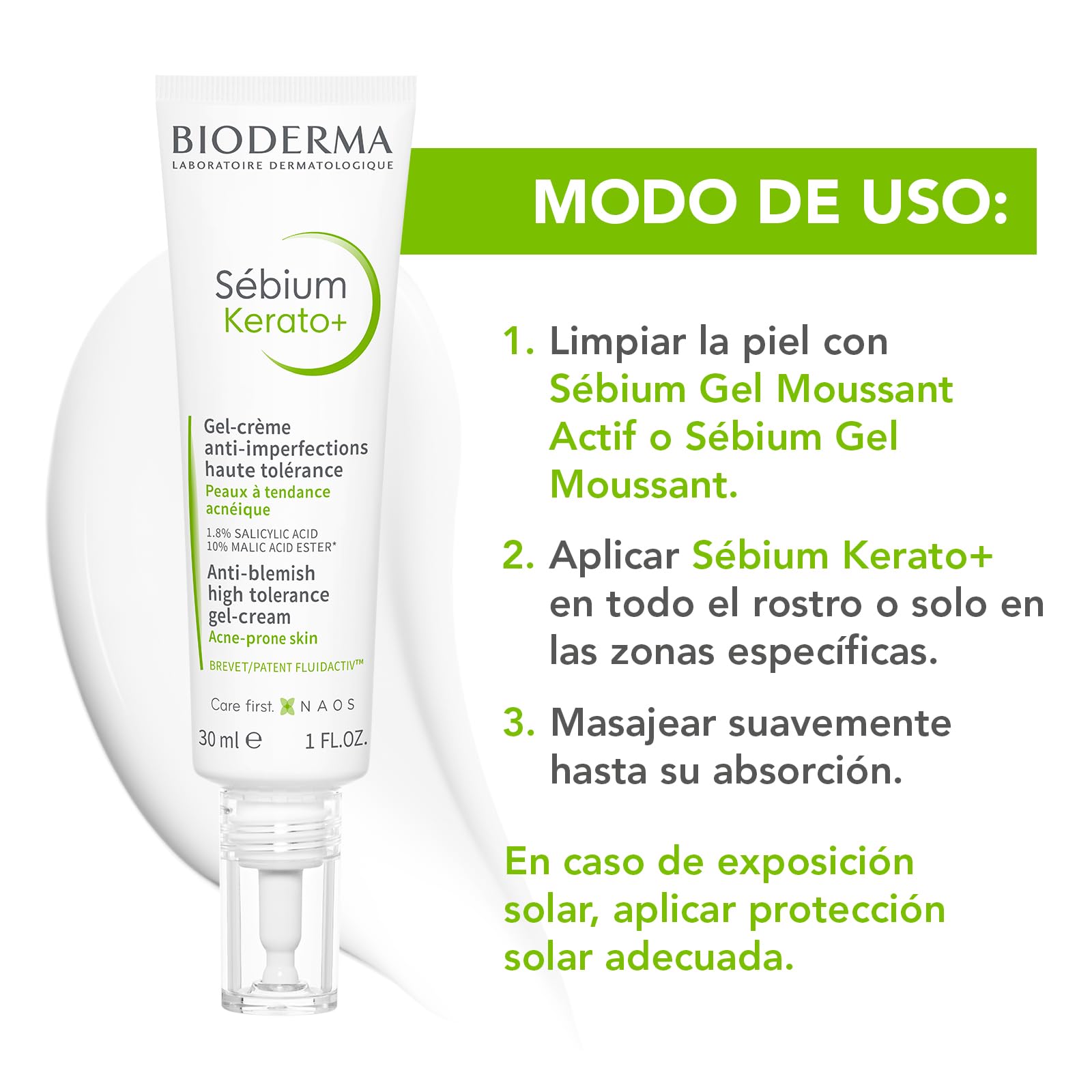 Bioderma Sébium Kerato + gel crema, 30 ml