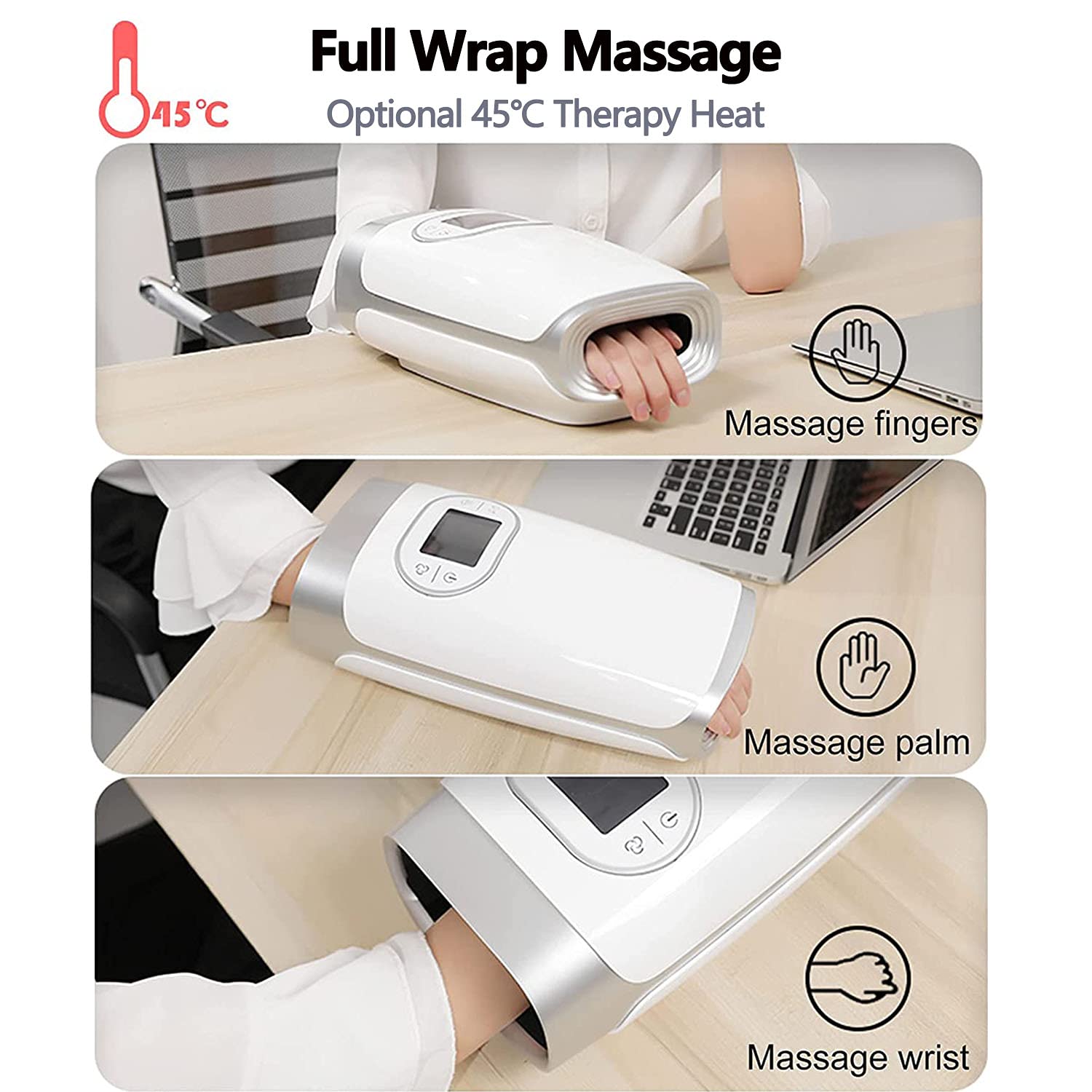 Masajeador De Manos para Artritis Masajeadores Eléctricos de Mano Hand Massager Hand Calm con Calor Compresión para El Masaje De Puntos De Acupuntura El Alivio del Dolor Adormecimiento del Túnel Carpiano y de Los Dedos