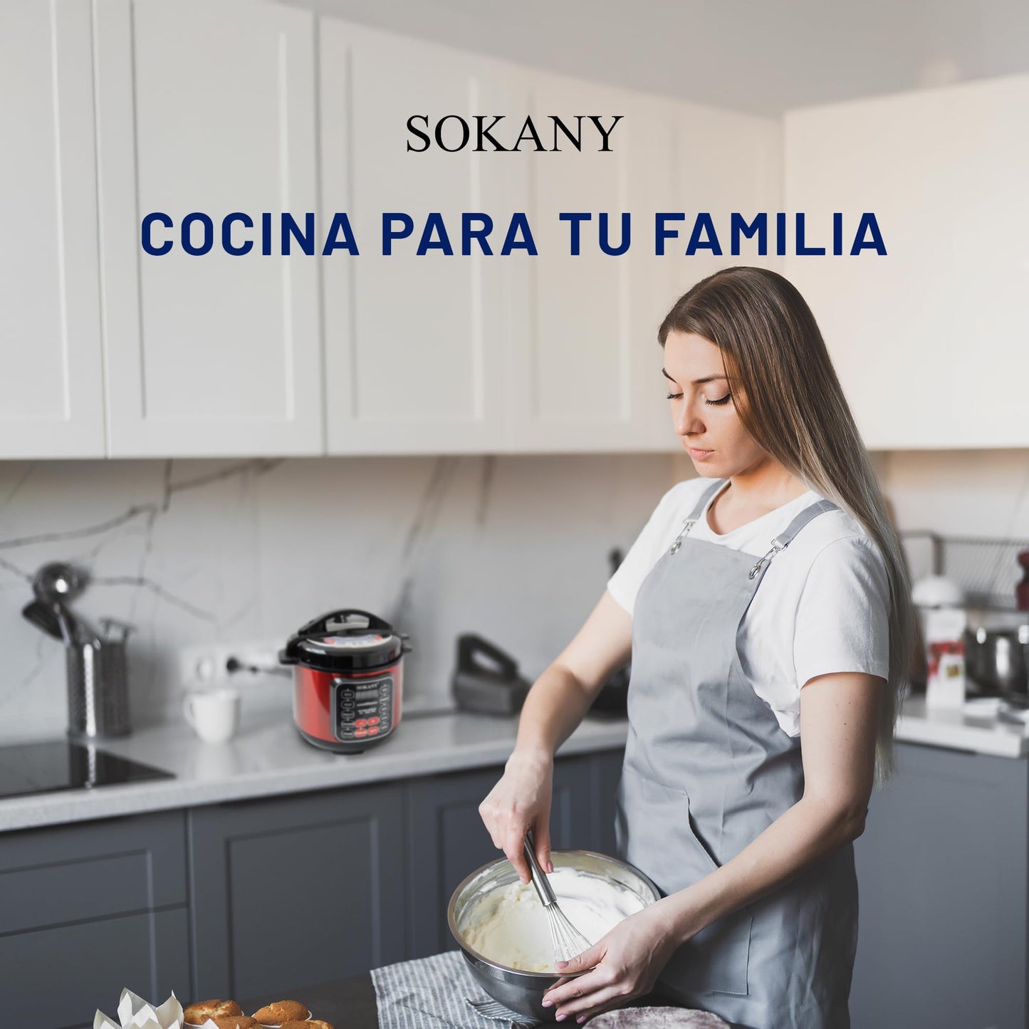 Olla a presión Sokany Rojo 1000w 5L sk-2402