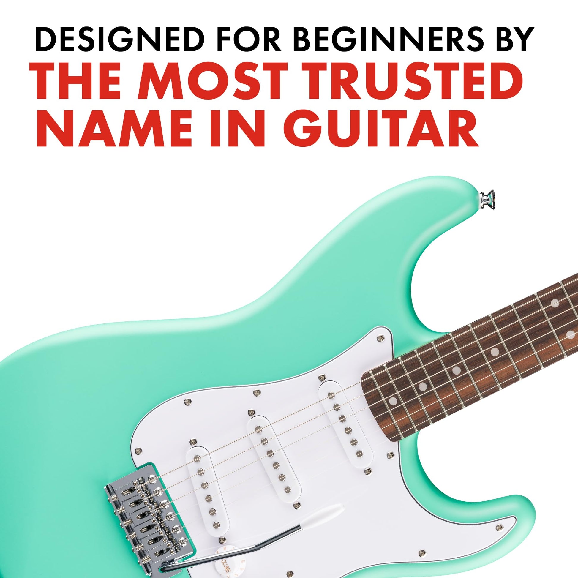 Fender Squier Debut Collection™ Stratocaster® Electric Guitar, Laurel Fingerboard, White Pickguard, Sea Foam Green