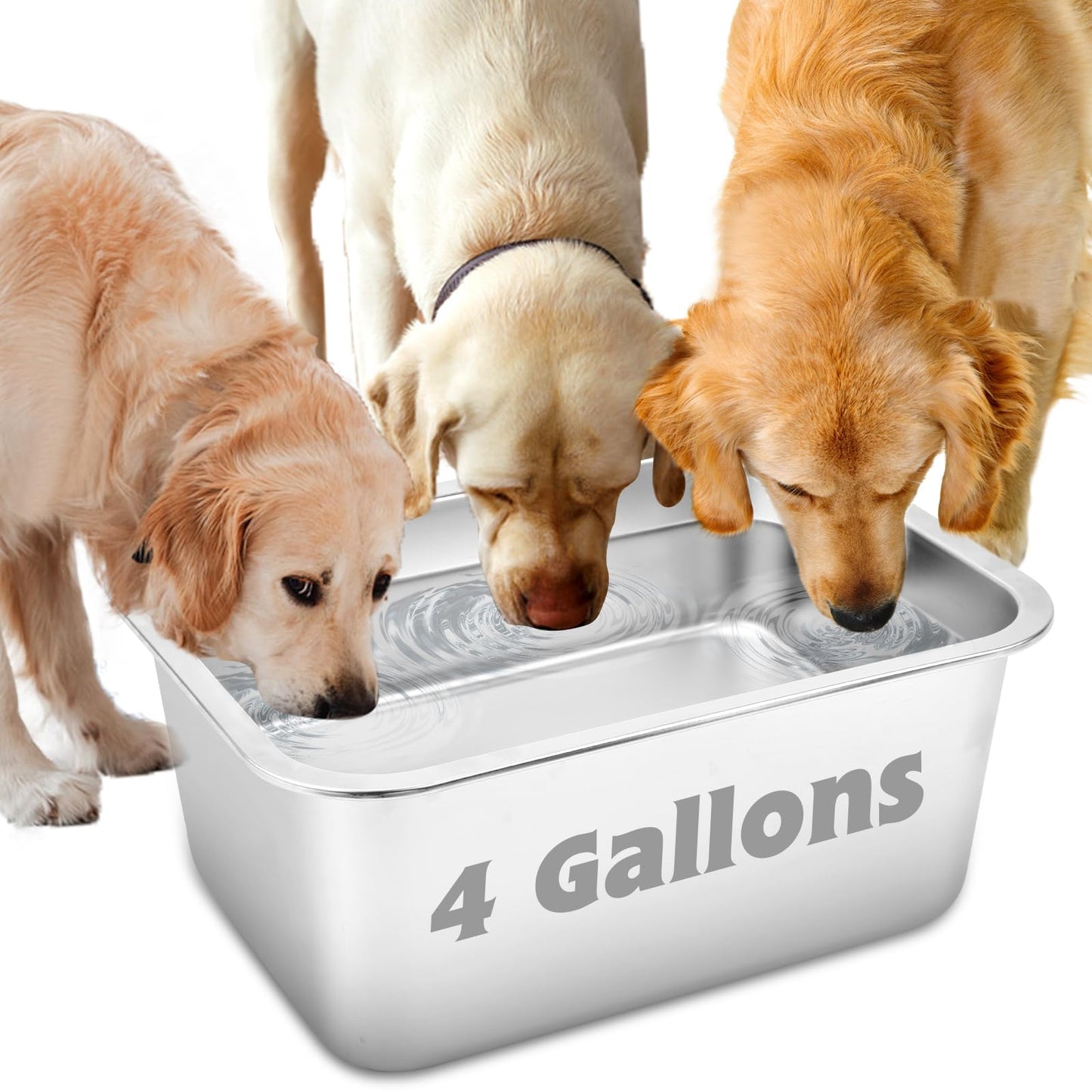 Cuencos de Agua de Acero Inoxidable YUEPET de Gran Capacidad extra Grandes para Perros