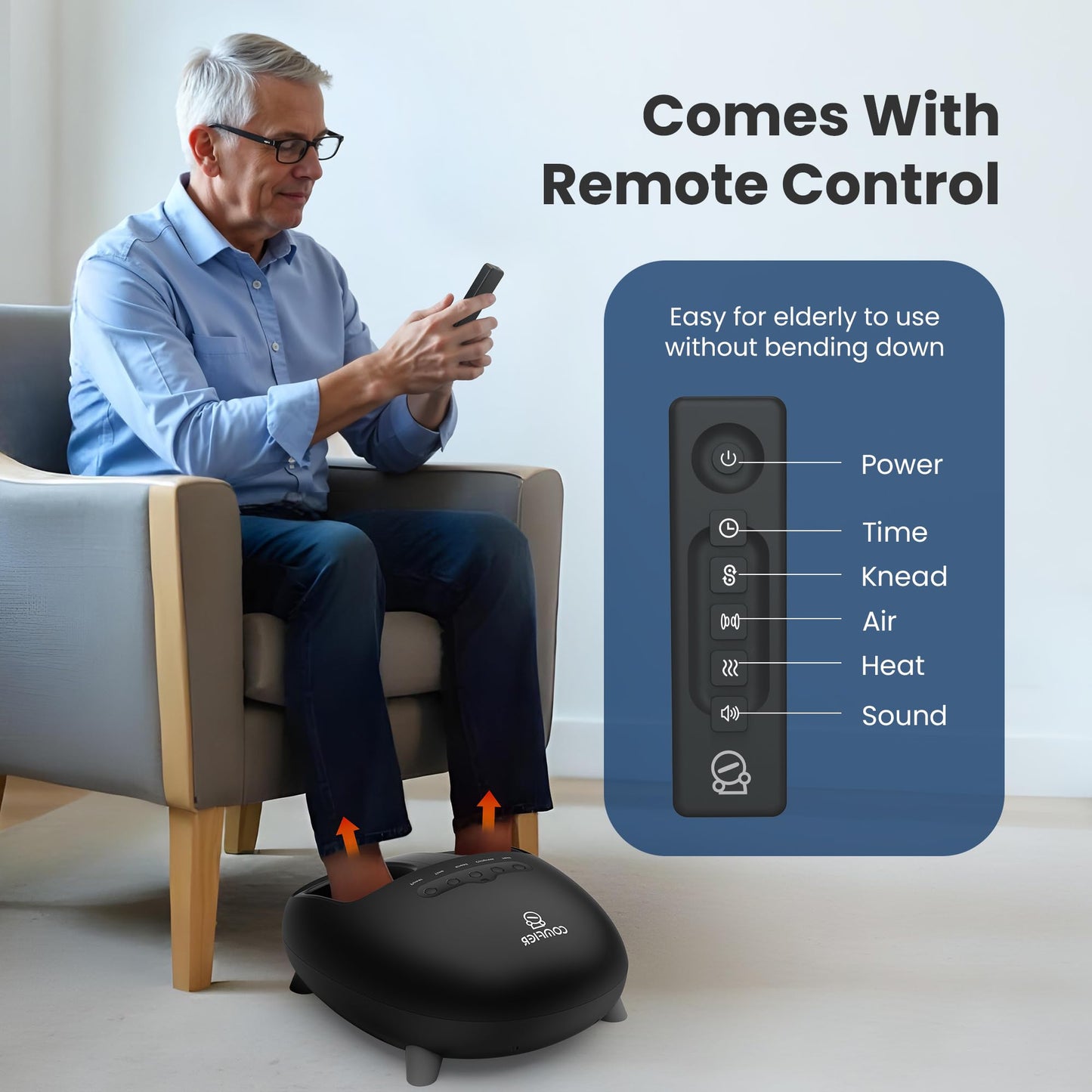 COMFIER Masajeador De Pies Con Calor, Masajeador De Pies Con Calefacción Shiatsu Para Fascitis Plantar Y Neuropatía, Masajeador De Pies Con Vibración De Amasamiento Profundo Para Hombres, Mujeres, Pap