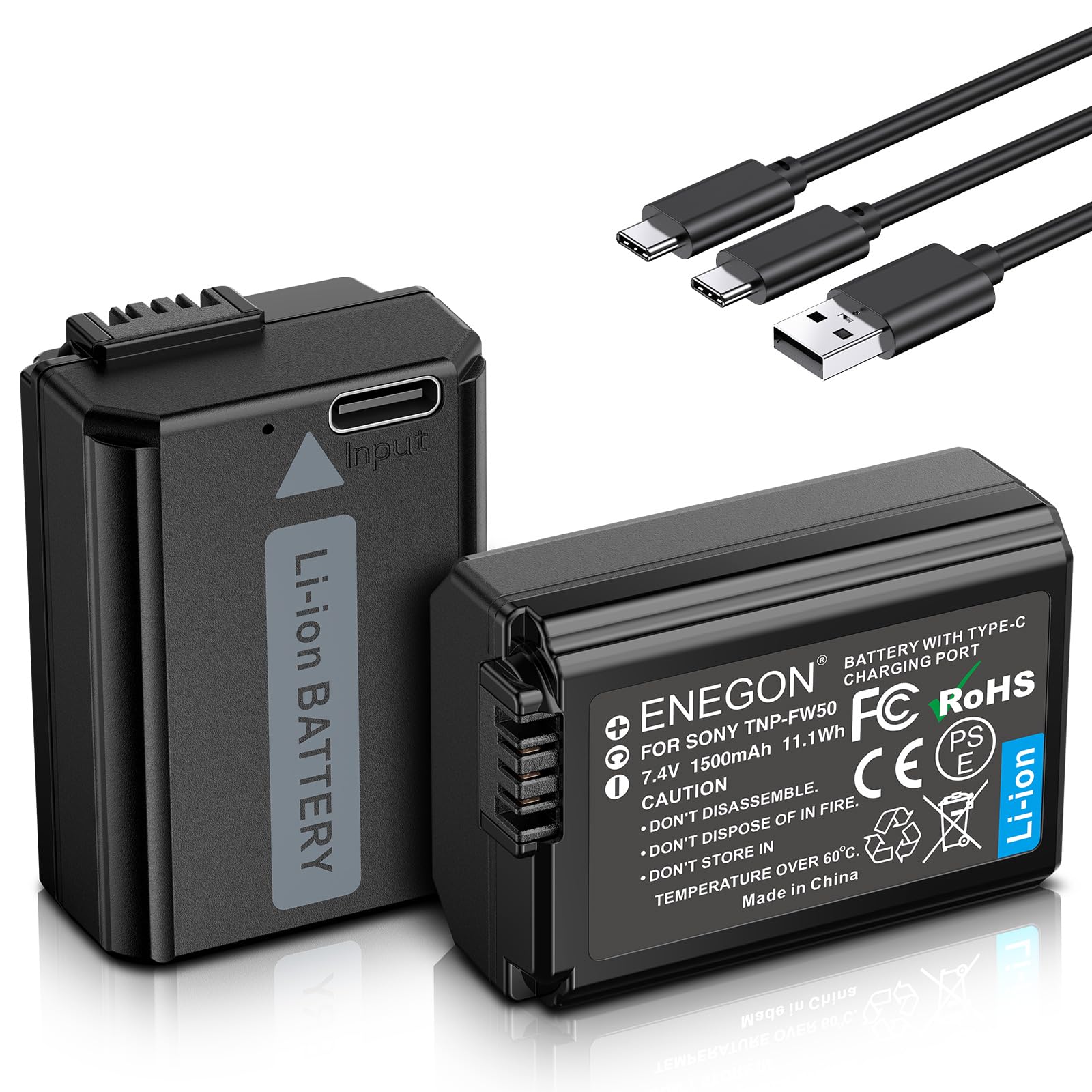 Baterías ENEGON NP-FW50 1500mAh Alta Capacidad Carga Directa para Sony