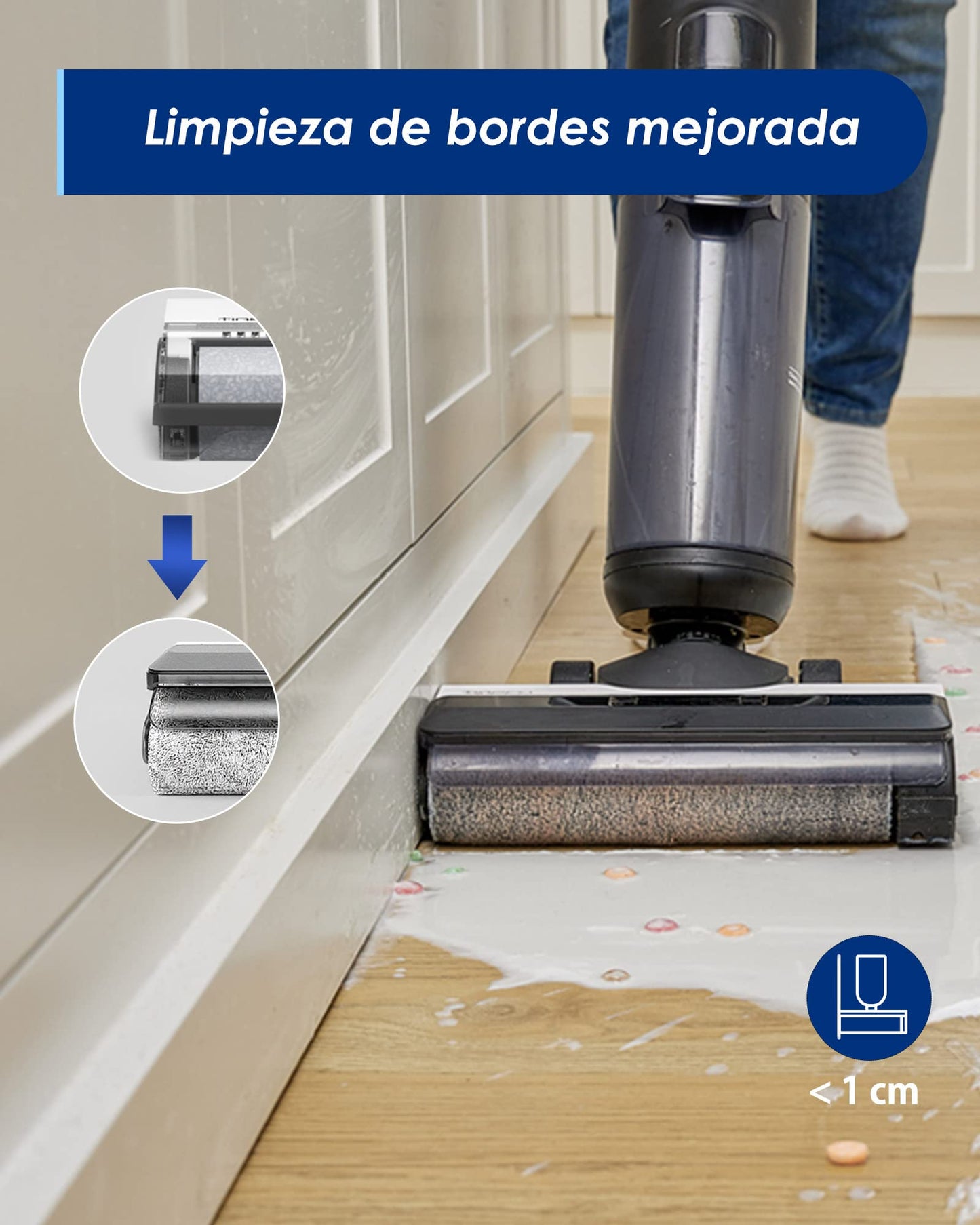 Aspiradora Escoba Inteligente Tineco Floor One S5 Blanca Sensor Inteligente inalámbrica para Suelos Seco y Húmedo Pantalla Digital