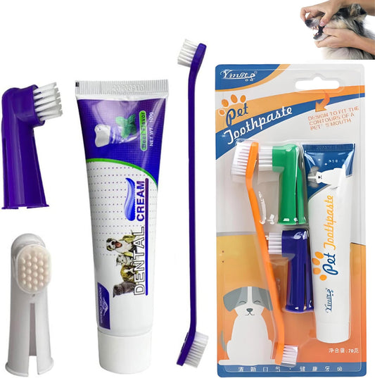 Cepillo Dientes para Perros Kit de Limpieza Sabor a Carne Res para Control de Sarro y Placa