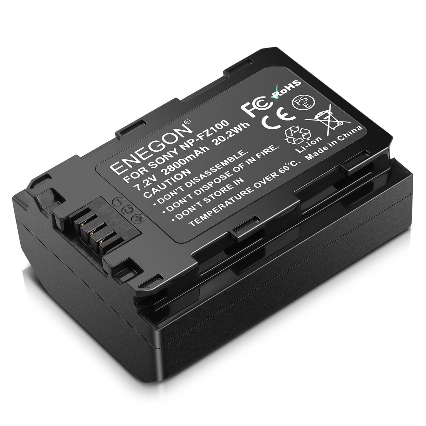 Batería Recargable de Iones de Litio ENEGON NP-FZ100 Compatible con Sony A6600, A7C, A7III y Más, 2800 mAh