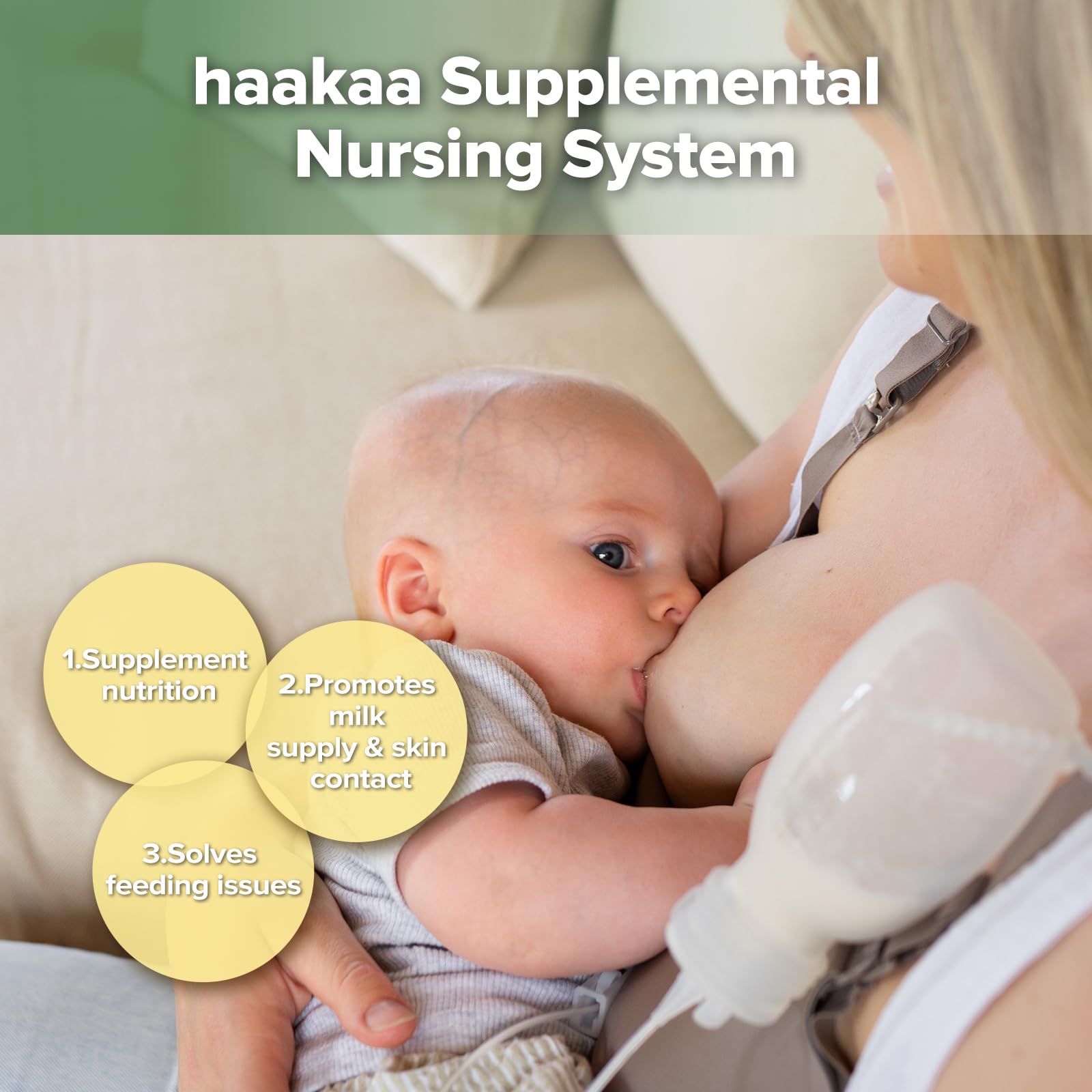 haakaa - Juego de tubo y bolsa de alimentación suplementaria