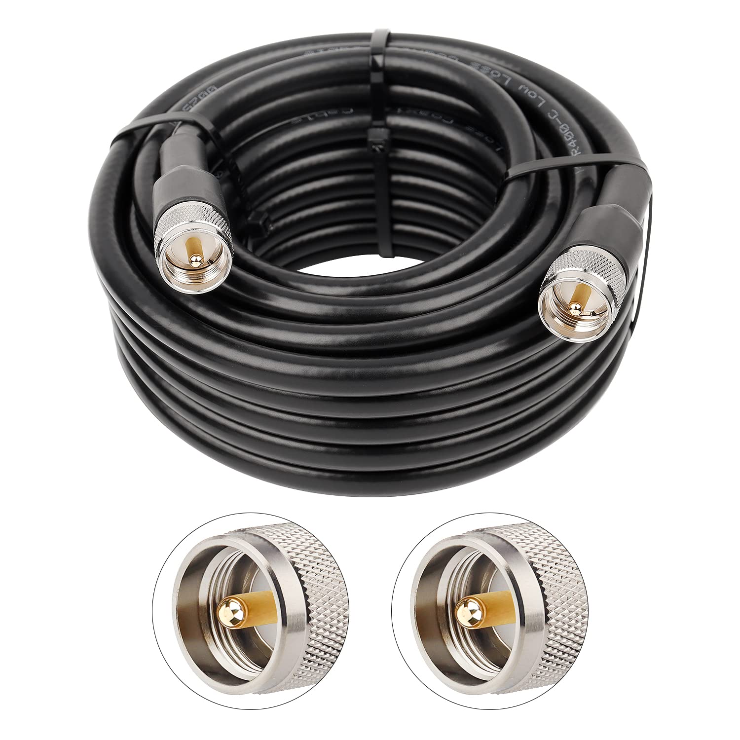 XRDS - Cable coaxial RF KMR 400 UHF - Cable coaxial UHF PL-259 UHF macho - Cable coaxial de baja pérdida de 50 ohmios para radio HAM y CB, medidor SWR, analizador de antena, carga simulada