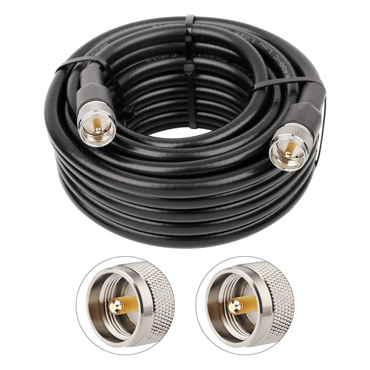 XRDS - Cable coaxial RF KMR 400 UHF - Cable coaxial UHF PL-259 UHF macho - Cable coaxial de baja pérdida de 50 ohmios para radio HAM y CB, medidor SWR, analizador de antena, carga simulada