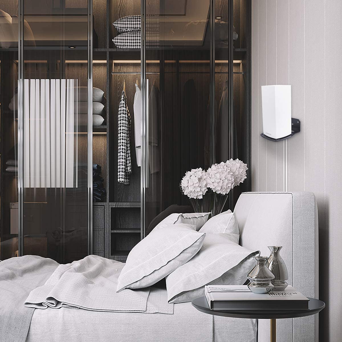 Soporte de Pared Linksys Velop Blanco para Enrutador WiFi 6 de Malla con Fácil Instalación y Ahorro de Espacio