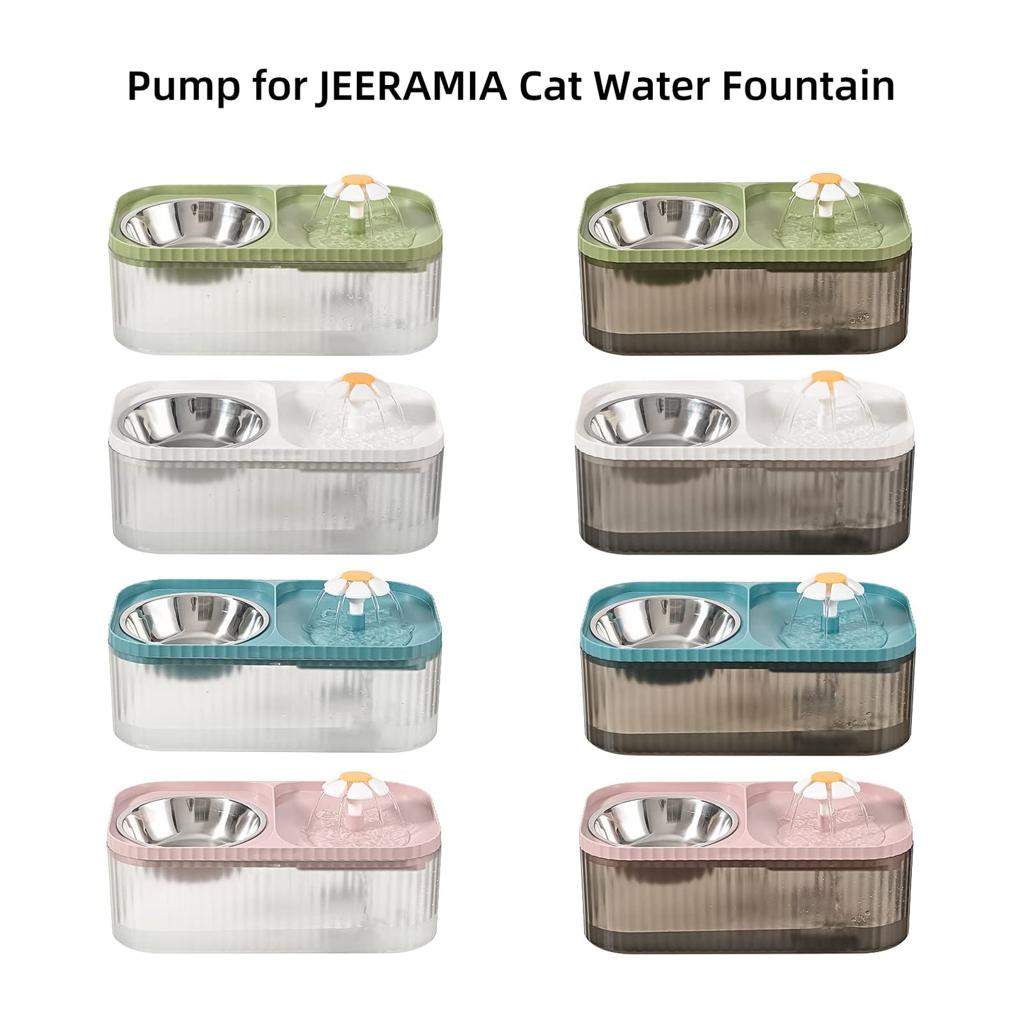 JEERAMIA - Bomba de repuesto para dispensador de agua para mascotas de 3 l/100 onzas y 84 onzas/2.5 l, bomba de fuente de agua para gatos ultra silenciosa de larga vida útil