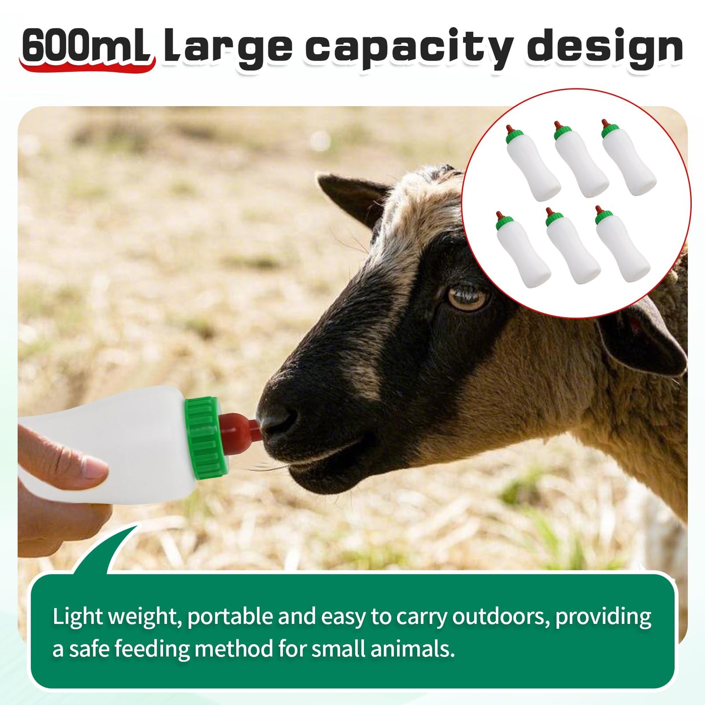 USUNFARM 2 Biberones De 600 Ml Para Corderos Y Cabras. Ideales Para Alimentar A Crías De Cabras Y Terneros.