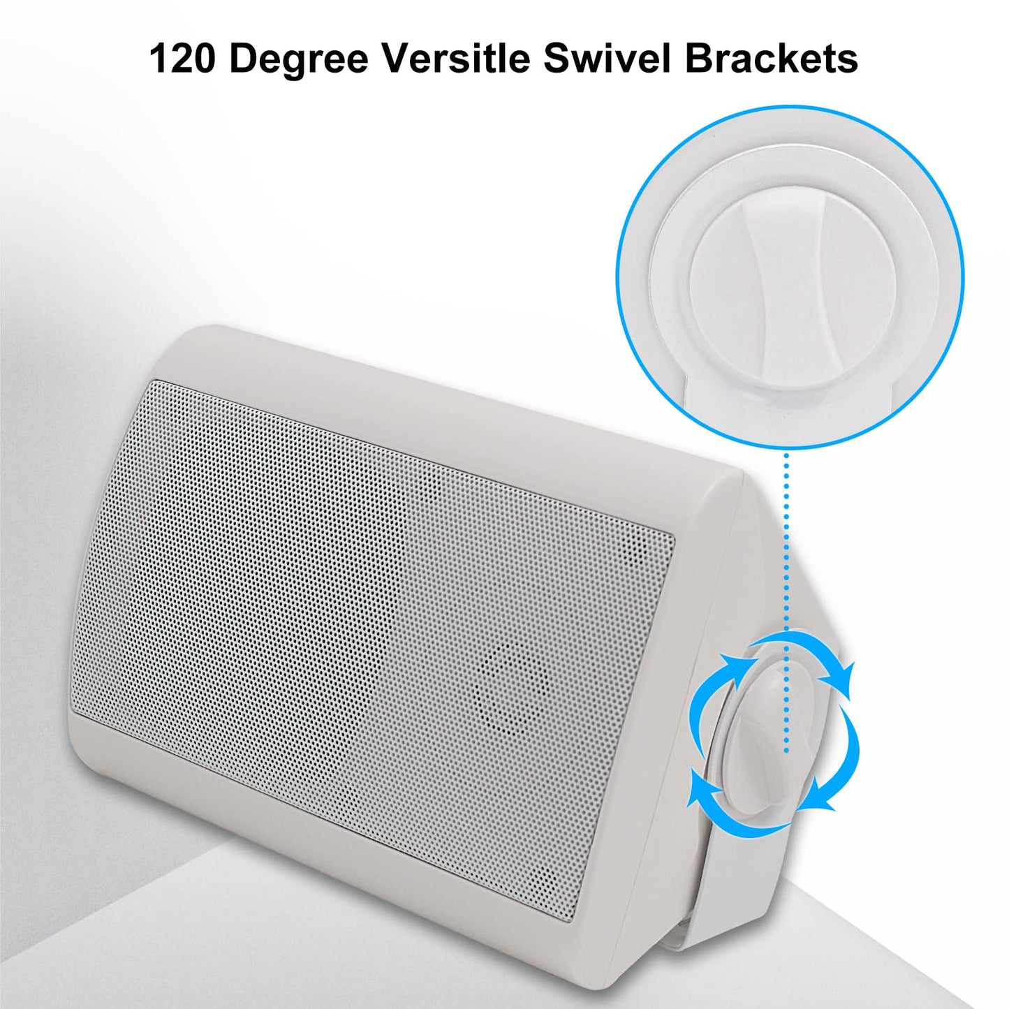 Herdio - Altavoces pasivos para exteriores con cable, impermeables, 4 pulgadas, 2 vías, 400 W, montados en la pared con altavoz de agudos de cúpula, durabilidad para todo tipo de clima, para patio,
