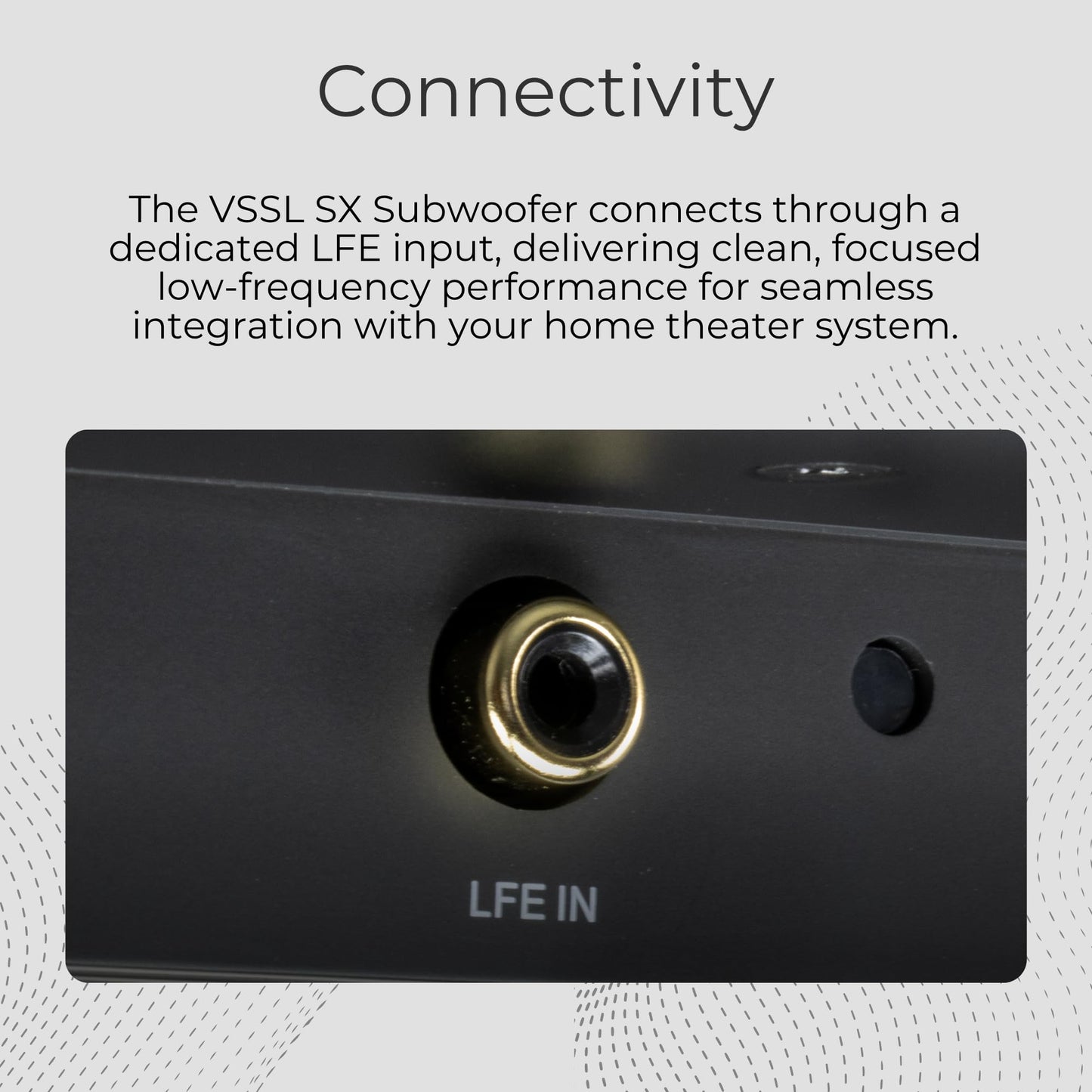 VSSL SX Subwoofer | Sonido envolvente digital Dolby 5.1 | Subwoofer inalámbrico de 10 pulgadas | Diseñado para colocación plana o vertical | Compatible con barra de sonido SX y altavoces | Subwoofer