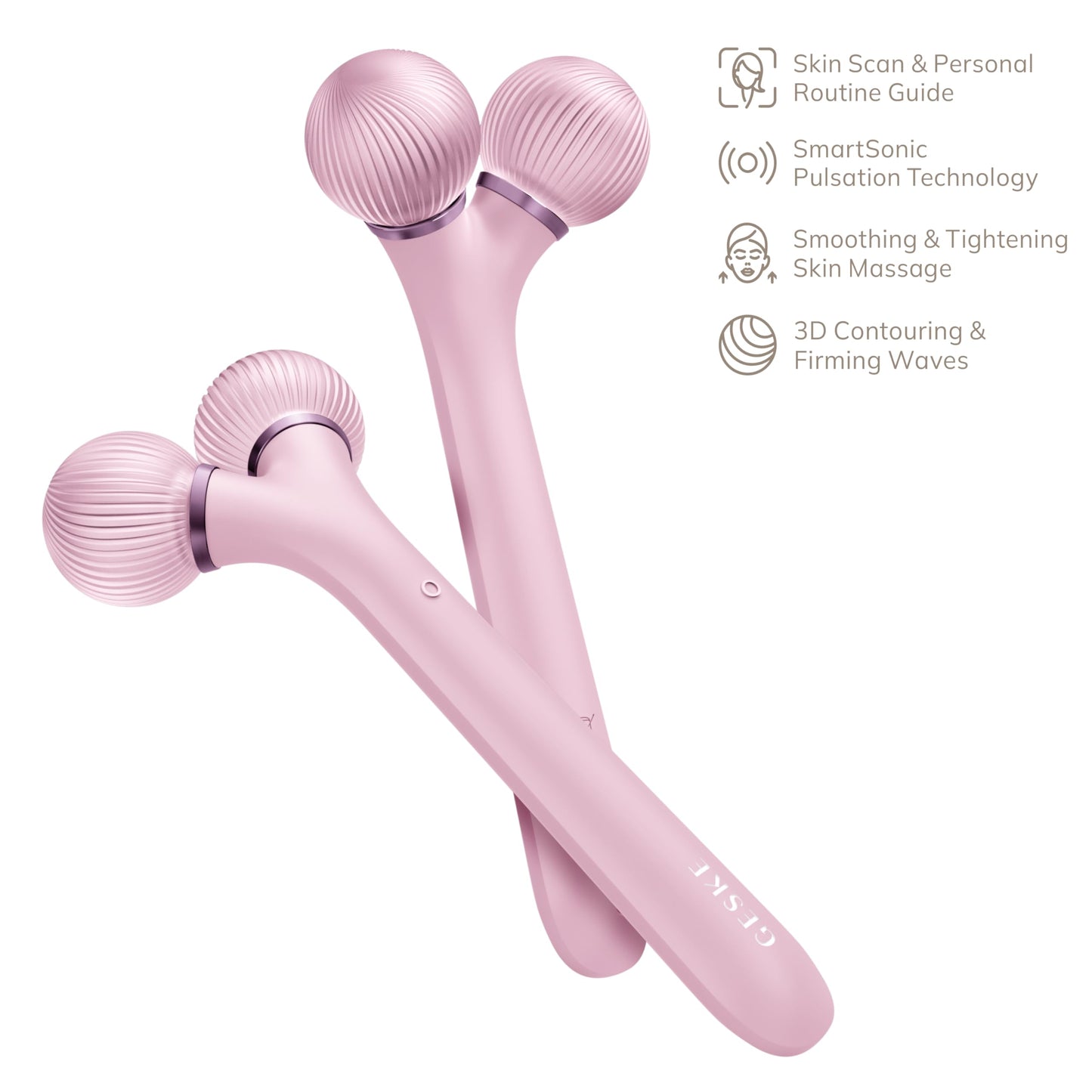 GESKE | Rodillo facial sónico SmartAppGuided™ | 4 en 1 | rodillo derma | dispositivo para la cara | rodillo derma | Rodillo facial profesional | Reafirma y define la piel del rostro