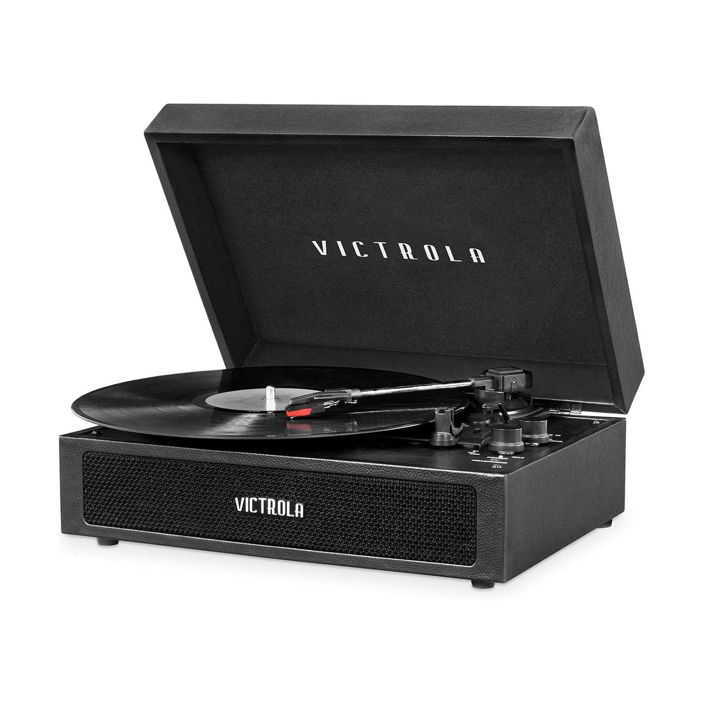 Tocadiscos Portátil Victrola Parker Bluetooth Negro con Giradiscos de 3 Velocidades
