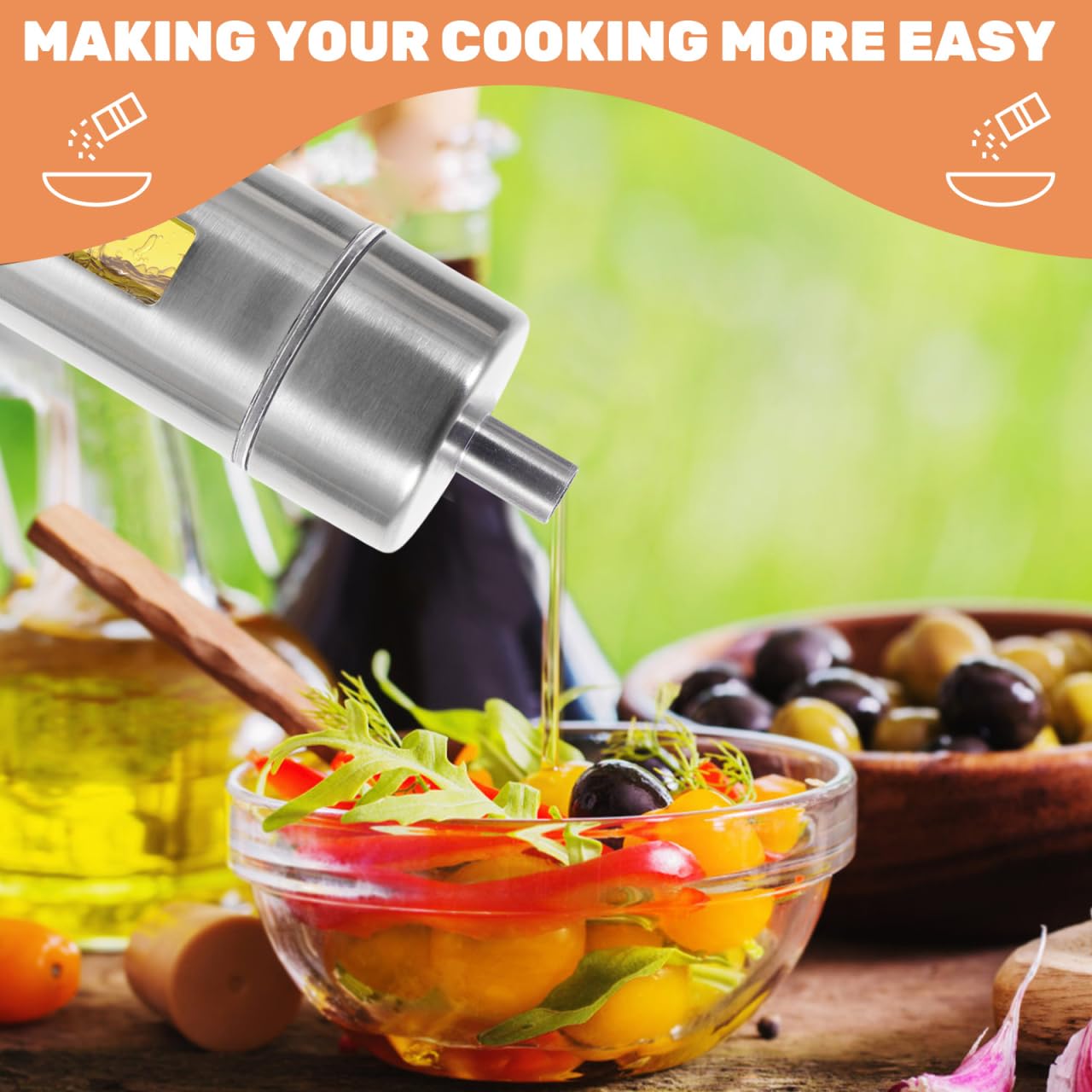 Botellas De Condimentos De Acero Inoxidable Con Soporte Base Contenedores Para Sal Pimienta Vinagre Y Salsas Diseño Transparente Y Removible Para Cocina Y Almacenamiento De Especias