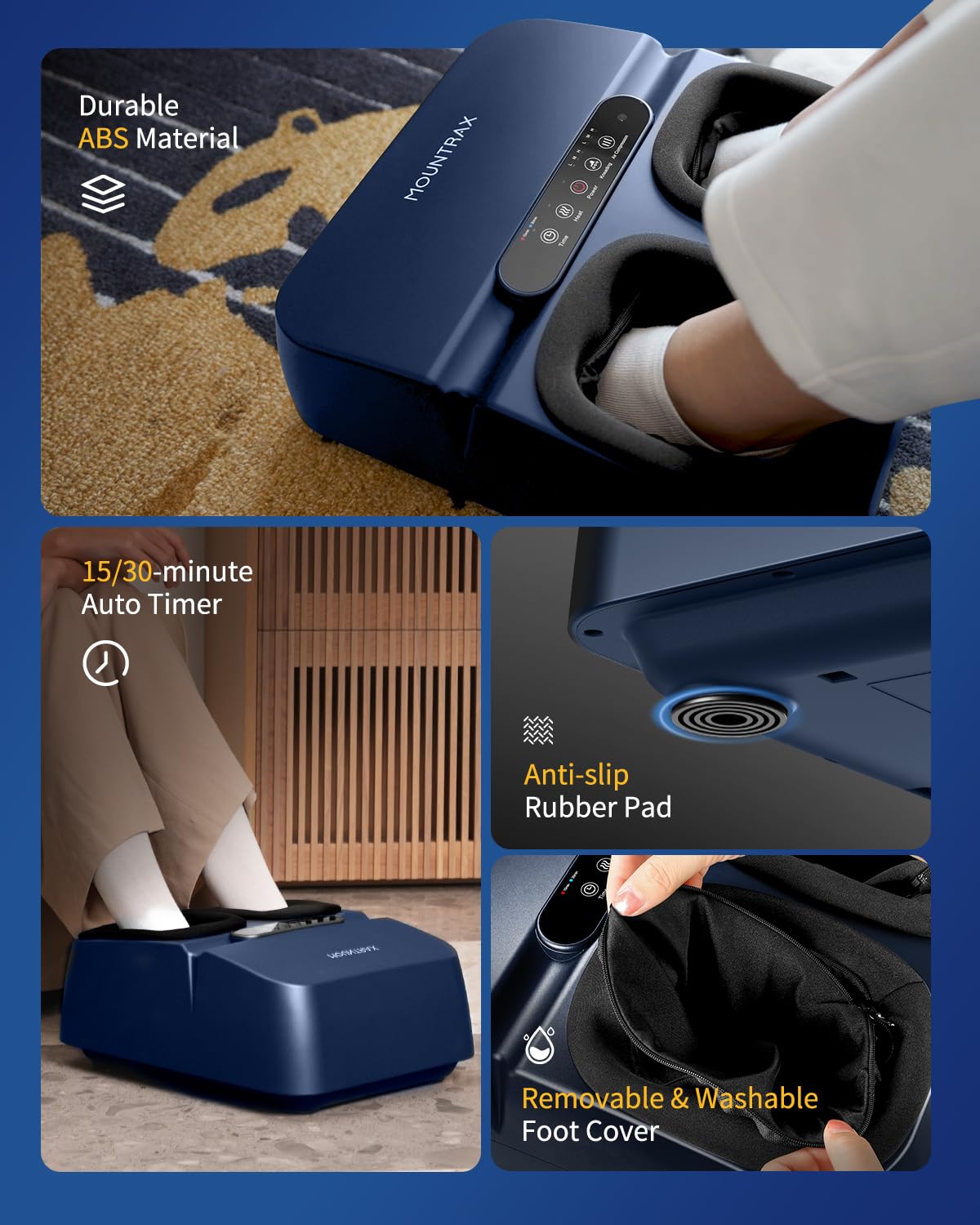Máquina Masajeador de Pies MOUNTRAX Calor Shiatsu Amasado Profundo para Mujer y Hombre