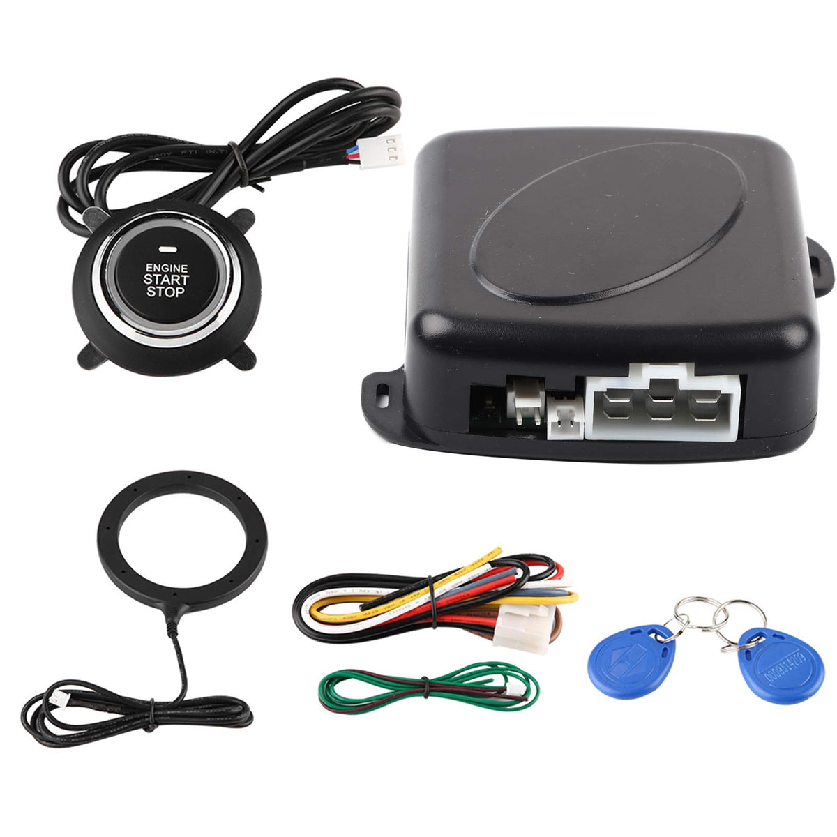 Sistema de Alarma de Coche Universal de 12V con Botón de Arranque y Bloqueo Antirrobo