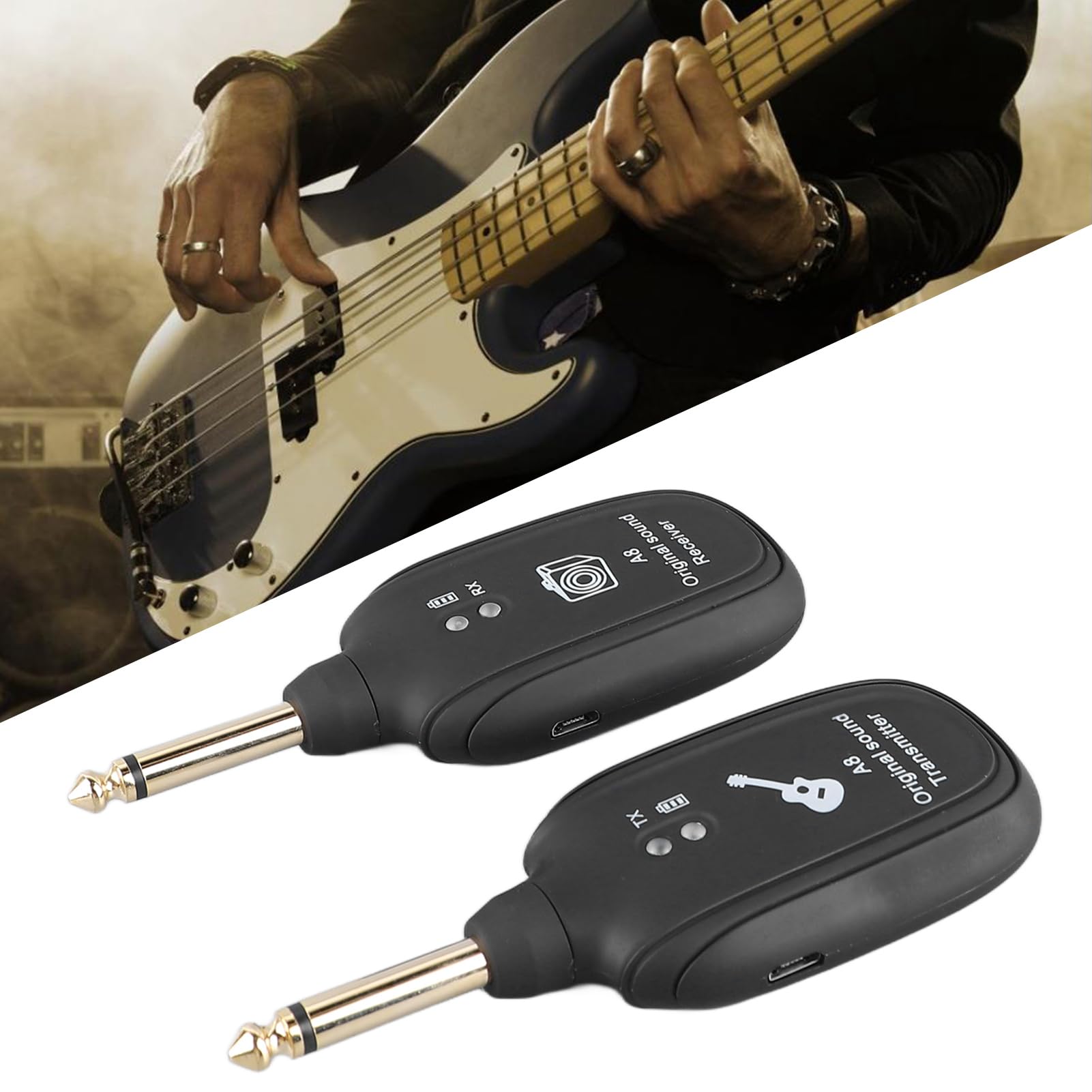 Inalámbrico de Guitarra, Transmisión Inalámbrica de Guitarra de Audio de Guitarra Eléctrica Conjunto de Transmisor y Receptor Inalámbrico
