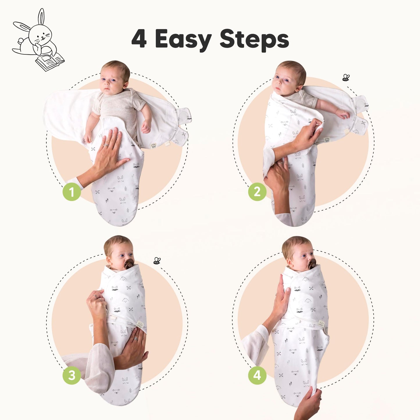 KeaBabies 3-Pack Organic Baby Swaddle Sleep Sacks - Pañuelos para bebés 0-3 Meses, Bebé, Niños, Niño suave y confortable Niño Nórdico
