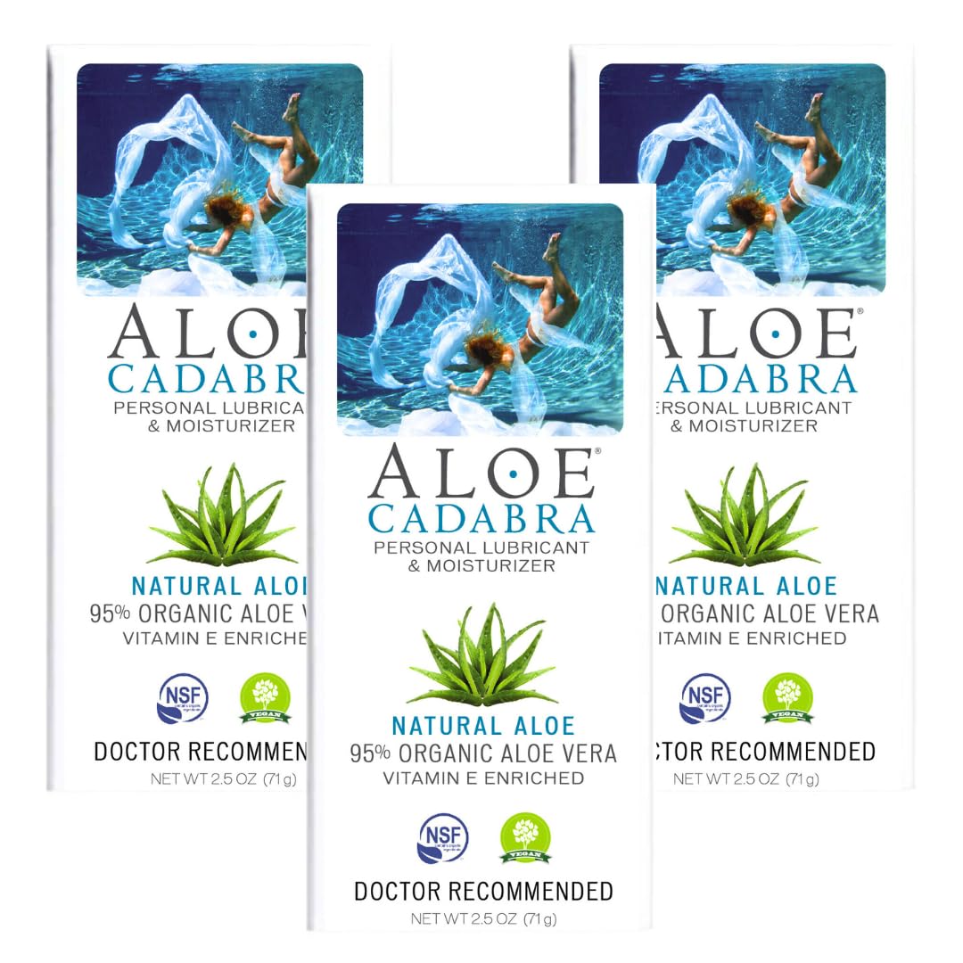 Lubricante Personal Aloe Cadabra Aloe Natural Orgánico e Hidratante Vaginal 95% Aloe Vera Paquete de 3