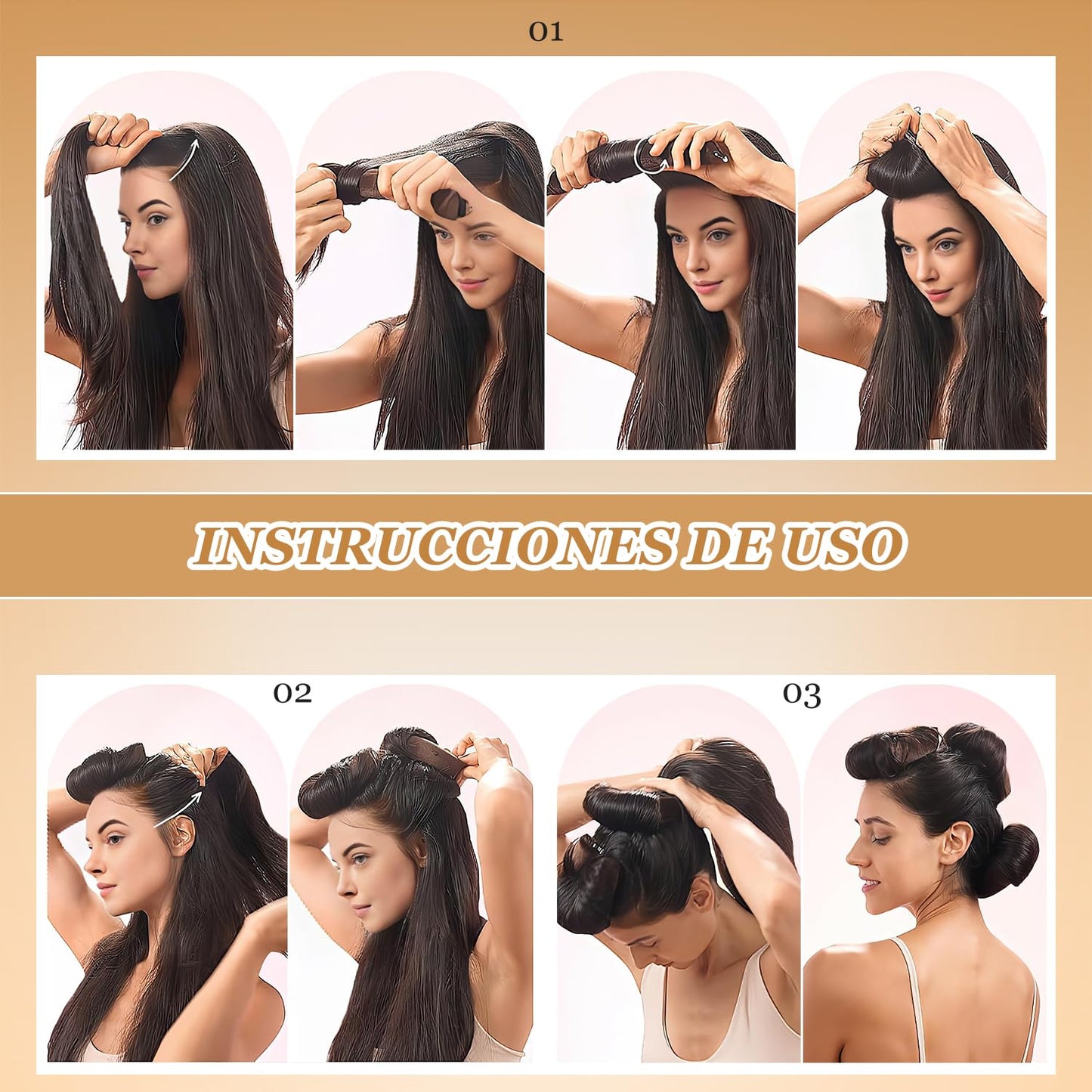 Yanlin Rizadores de Cabello Sin Calor, 4PCS Tubos para Peinar el Cabello, Cinta Para Rizar Sin Calor para Dormir, Rizador Sin Calor Para Cabellos Cortos y Medios, Herramientas de Peluquería