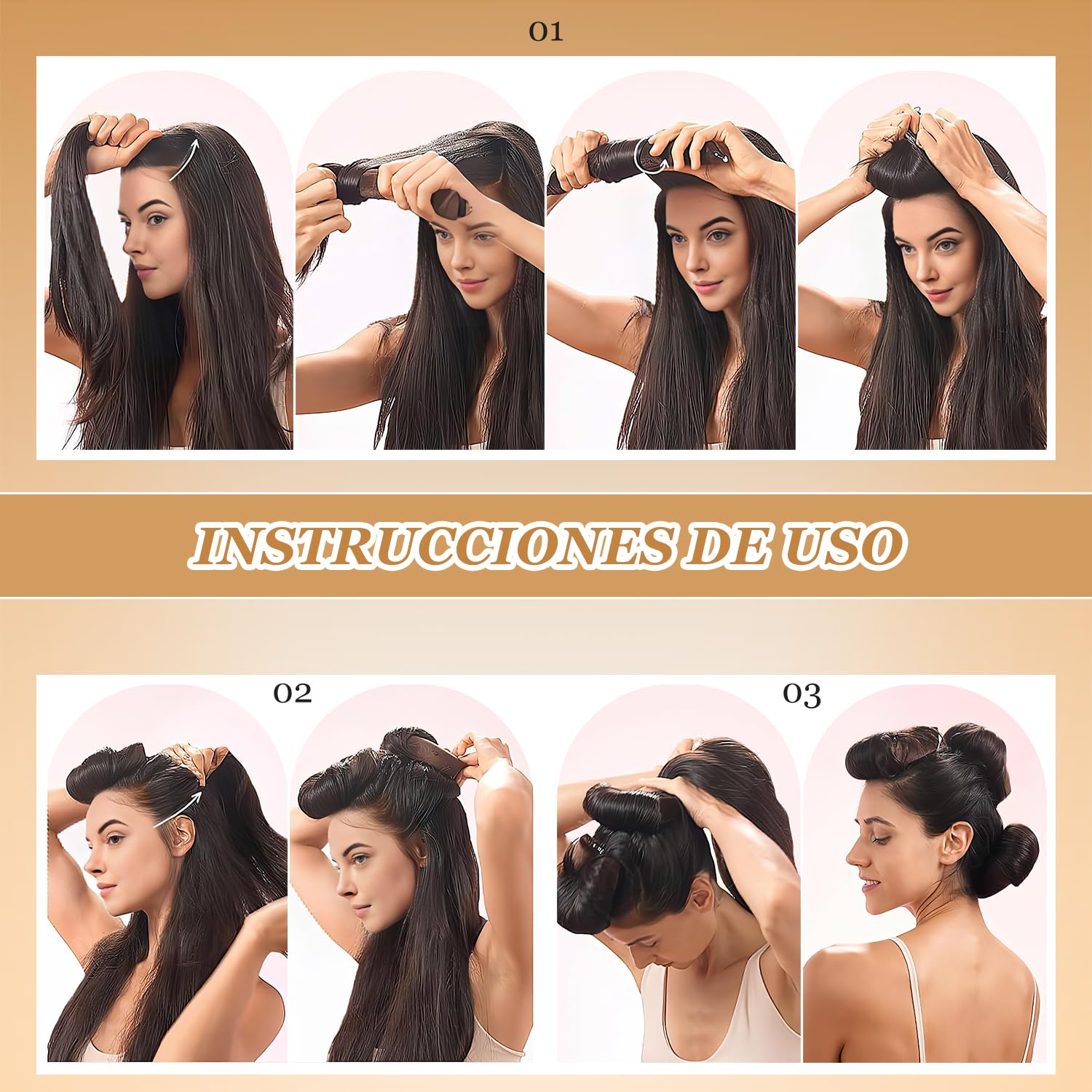 Yanlin Rizadores de Cabello Sin Calor, 4PCS Tubos para Peinar el Cabello, Cinta Para Rizar Sin Calor para Dormir, Rizador Sin Calor Para Cabellos Cortos y Medios, Herramientas de Peluquería