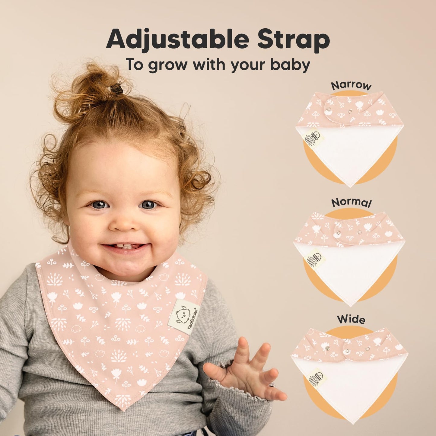 Paquete de 8 baberos de bandana orgánicos para bebés niñas - Baberos triangulares súper absorbentes para babeo y dentición, 100% algodón extra suave para recién nacidos, bebés de 0 a 36 meses (Fleur)