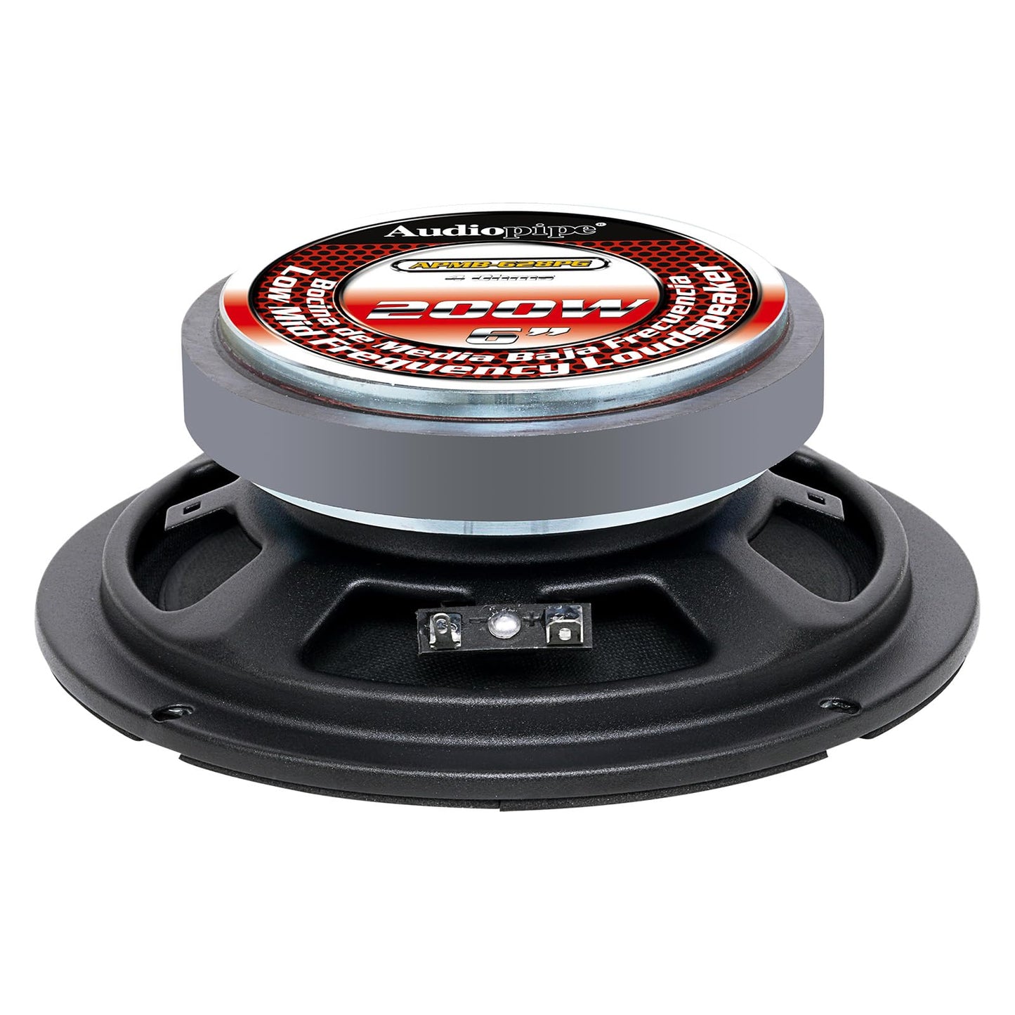Audiopipe Altavoz de baja frecuencia media de 6 pulgadas, 200 W máximo cada uno, tapa antipolvo de bala dorada