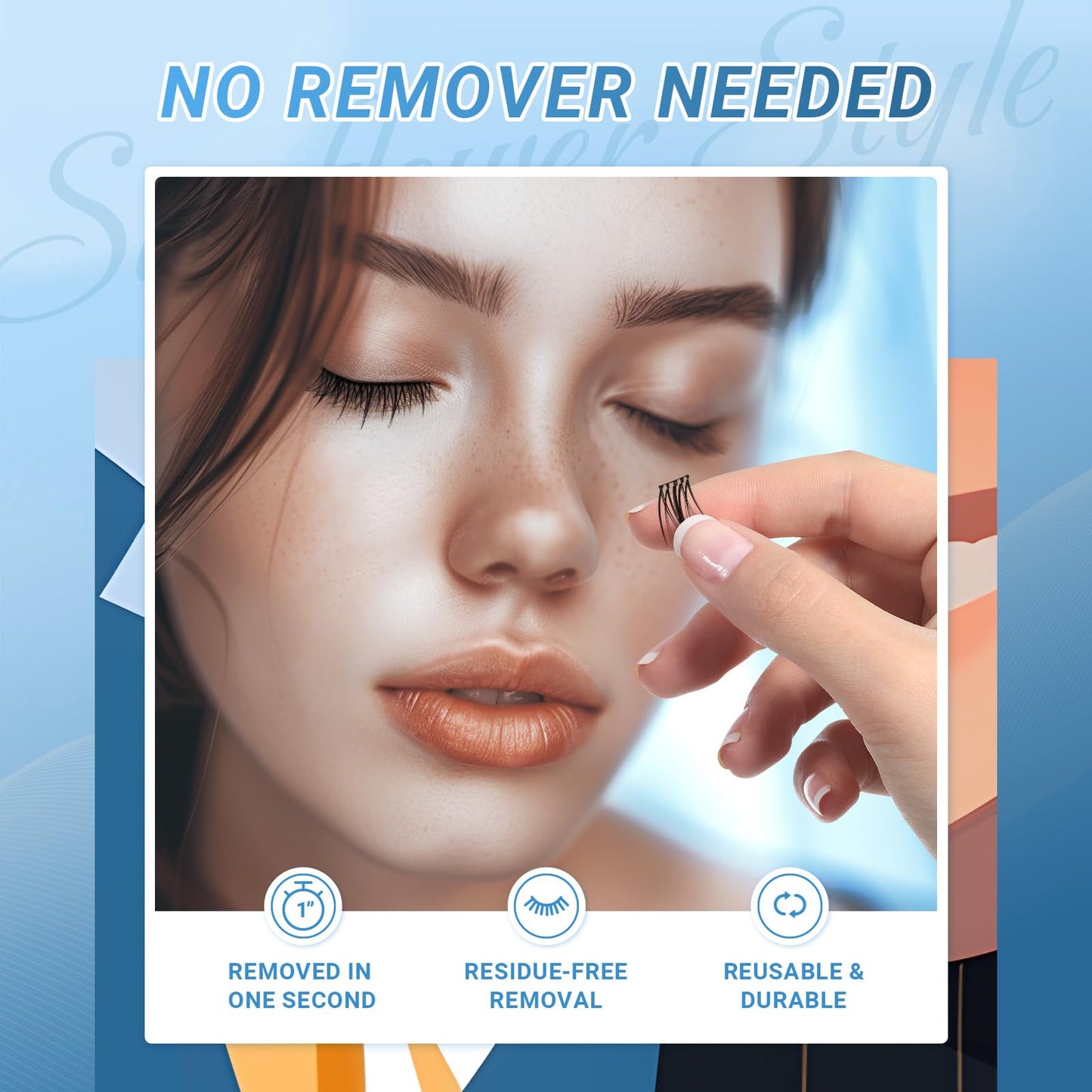 NAGARAKU Grupos De Pestañas Autoadhesivos Para 48 Pcs No Necesita Pegamento Ni Removedor Presión En Un Solo Paso Pestañas Reutilizables Prepegadas En Casa Sunflower Style SA-DIY-07(0,07mm C 10-12mm)