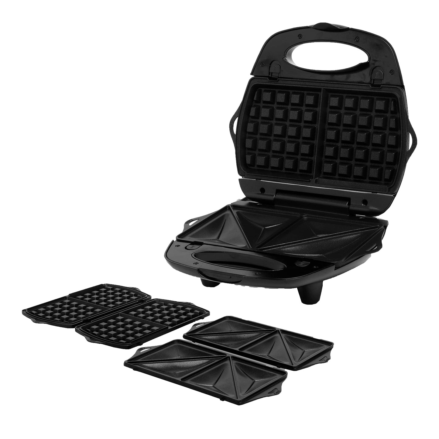 Sandwichera y Wafflera T-fal Negro Plateado 2 en 1 con Placas Antiadherentes Removibles Seguridad Lavavajillas