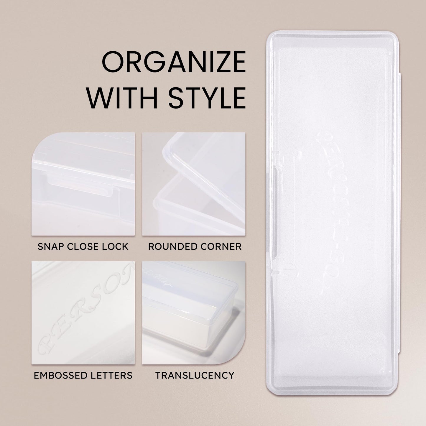 Beauticom Personal Box Storage Case for Professional Manicurist Nails Pedicure (Large Size) (3 Pieces, FROSTED)