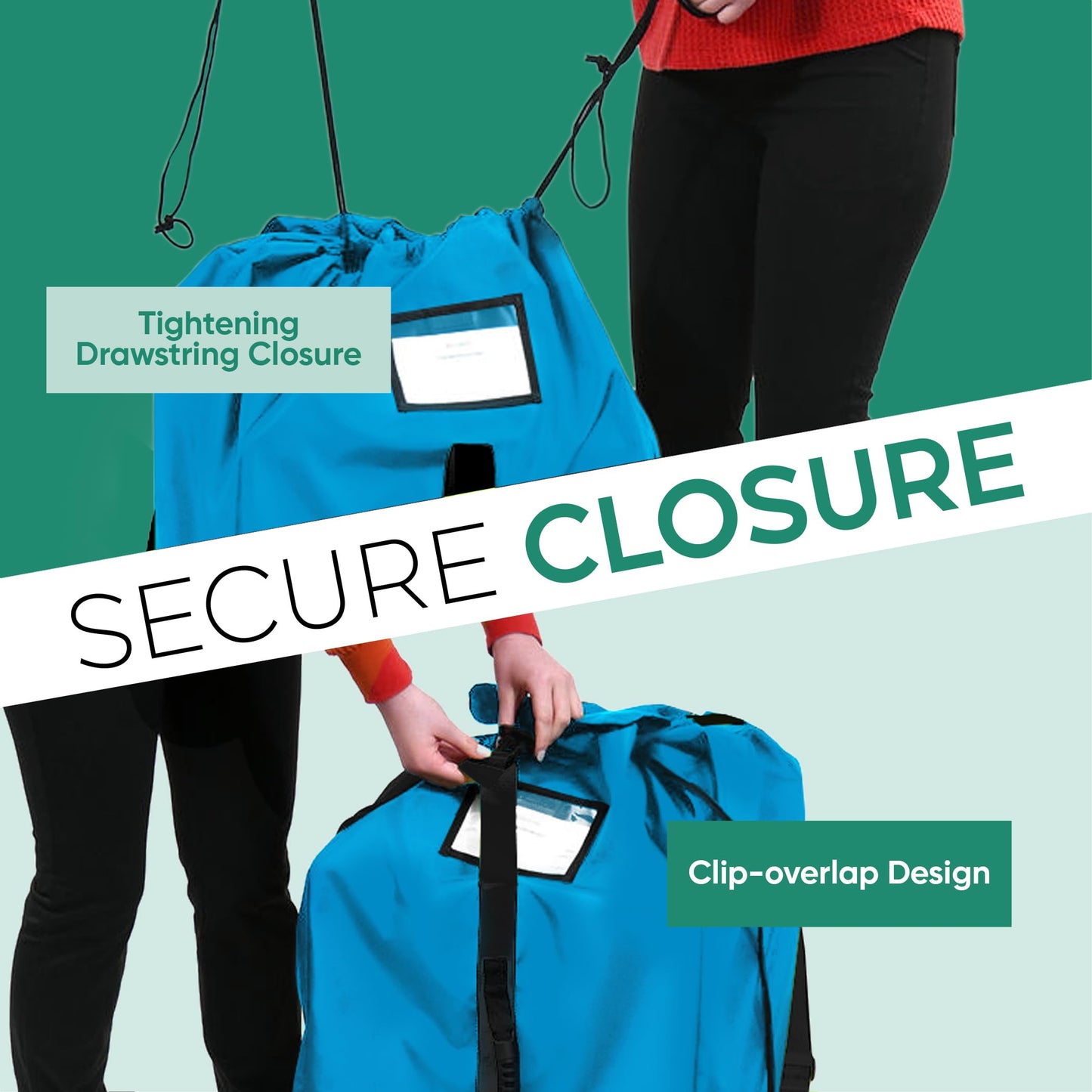 Bolsa de Viaje Reperkid Negro Verde para Asiento de Coche en Avión 33 Pulgadas