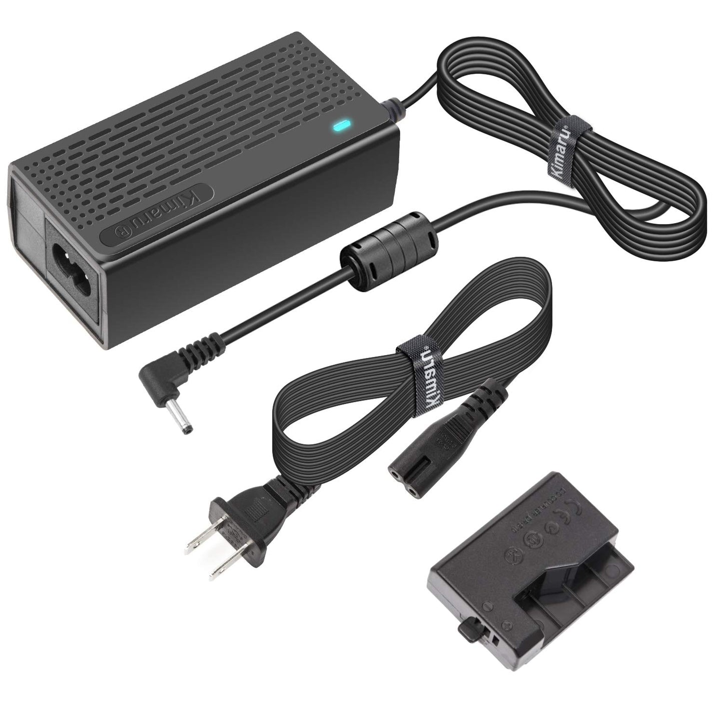 Kimaru DR-E10 de ACK-E10 LP-E10 de Acoplamiento de CC batería ficticia Kit de Adaptador de CA para Canon EOS Rebel T3 T5 T6 T7 1100D 1200D 1300D 1500D 2000D, Beso X50 X70 X80 X90 cámaras.