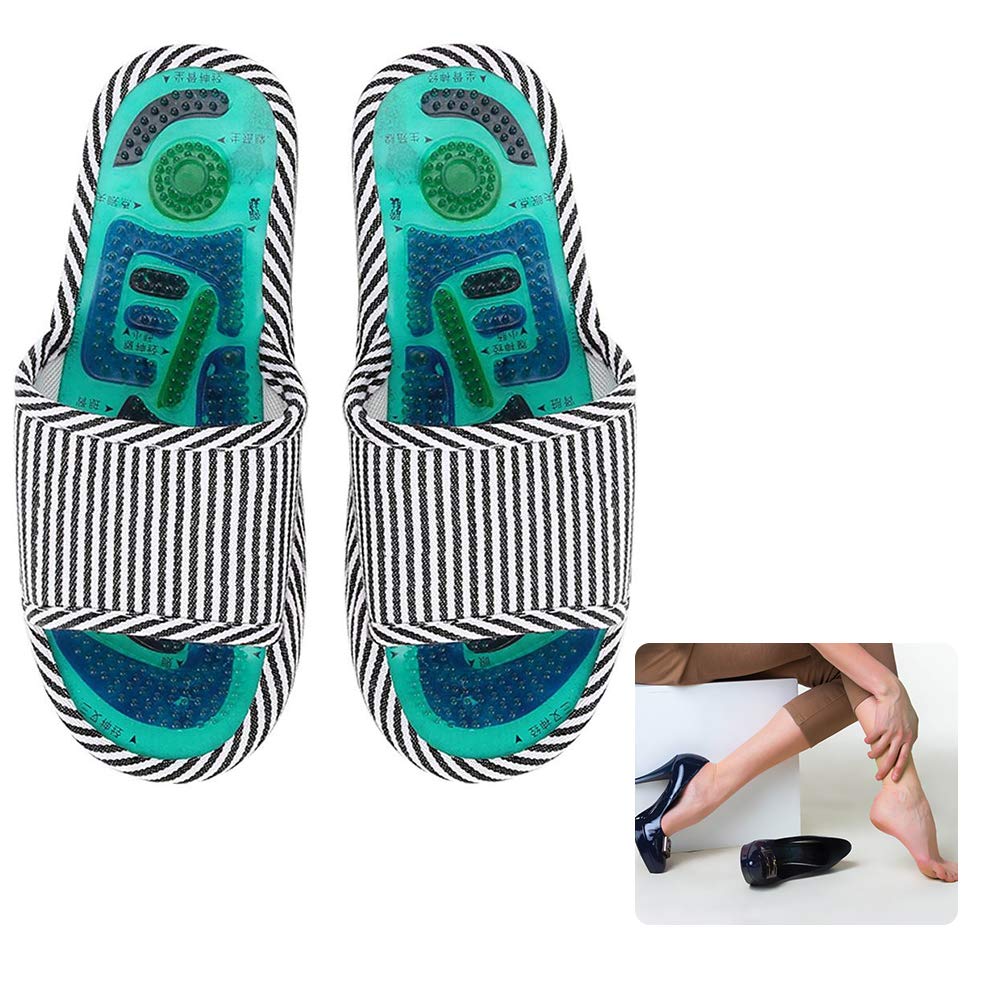 Imanes De Neodimio,Zapatillas de masaje, terapia magnética de Acupoint Zapatos de sanos del cuidado de pies sanos(Hombre)