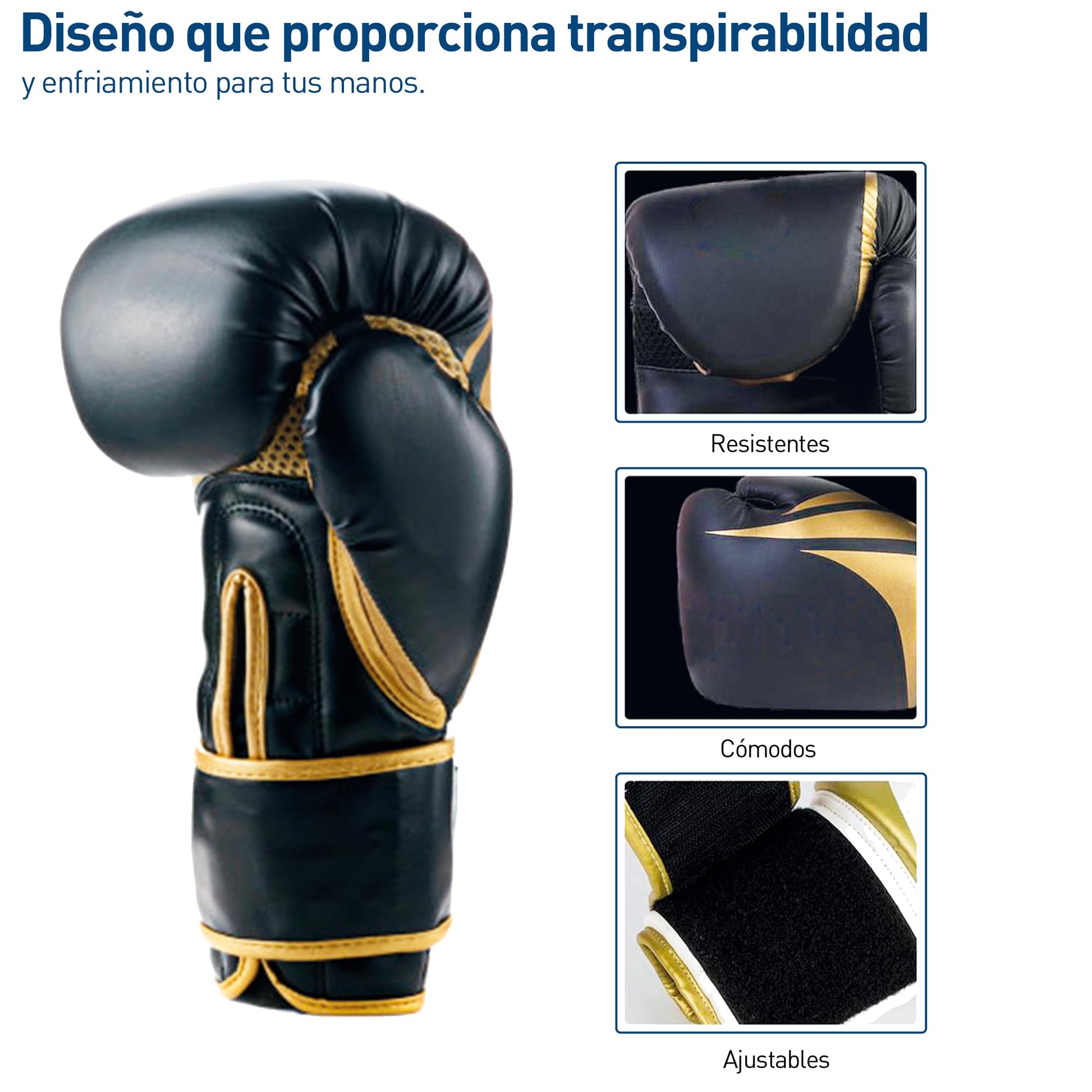 Bluelander Guantes de Boxeo 8 Oz, Unisex, Incluye Protector Bucal, Absorción de Impactos y Correa de Velcro, para Entrenamiento de Kickboxing, MMA y Artes Marciales Mixtas