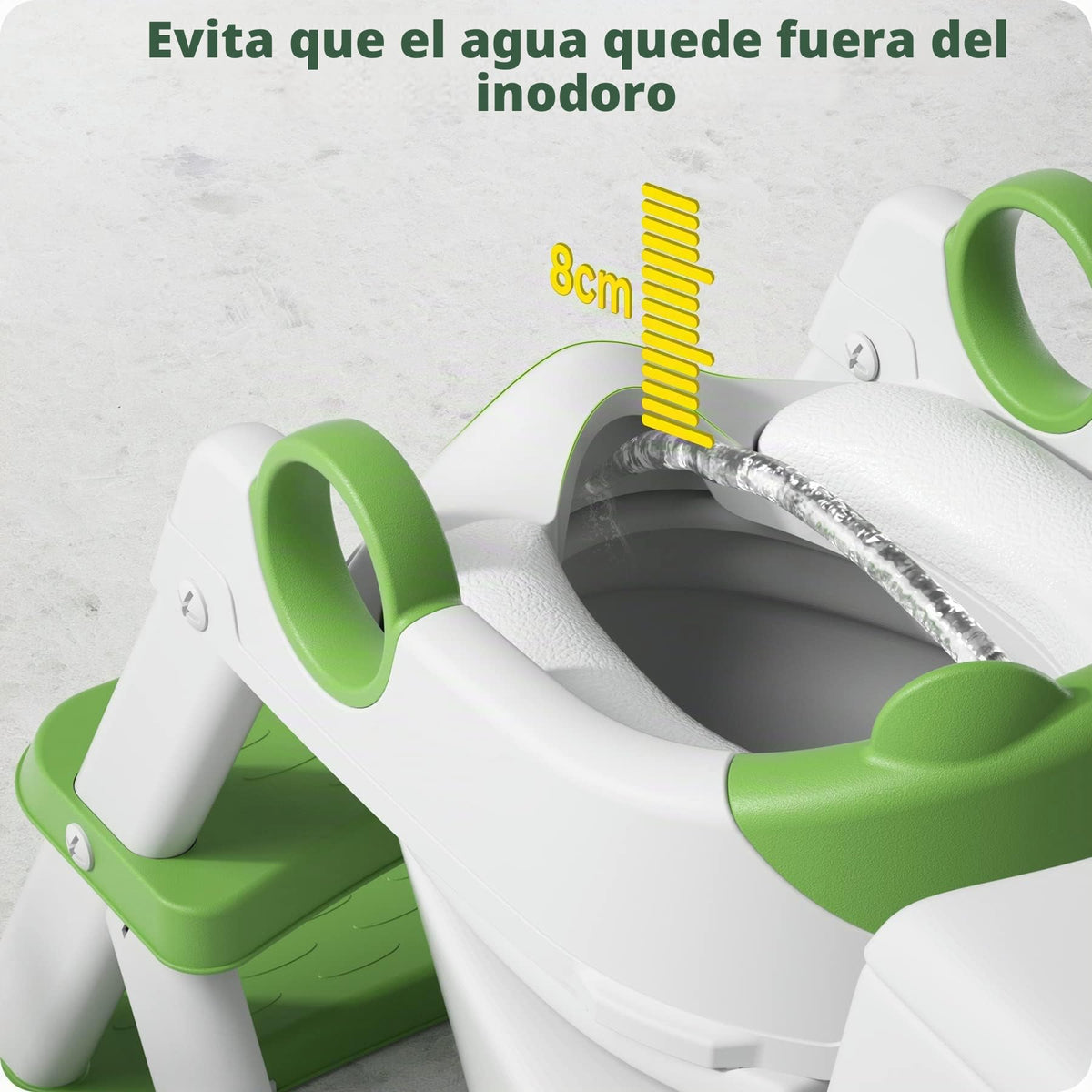 Rabb 1st Adaptador WC Niños, Plegable Portatil Infantil Asiento Inodoro, Inodoro de Entrenamiento 2 en 1 para Niños, Cojín Antideslizante y Antisalpicaduras, Taburete de Escalera