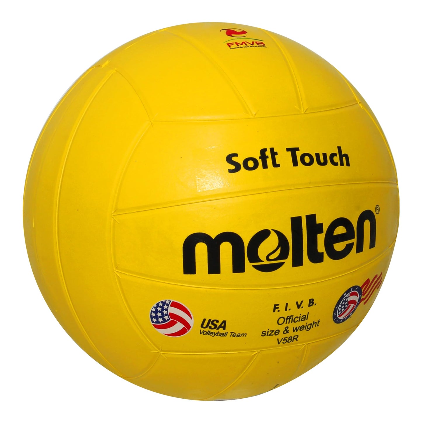 Balón de Voleibol Molten Amarillo Soft Touch Interior Talla 5 FIVB Oficial