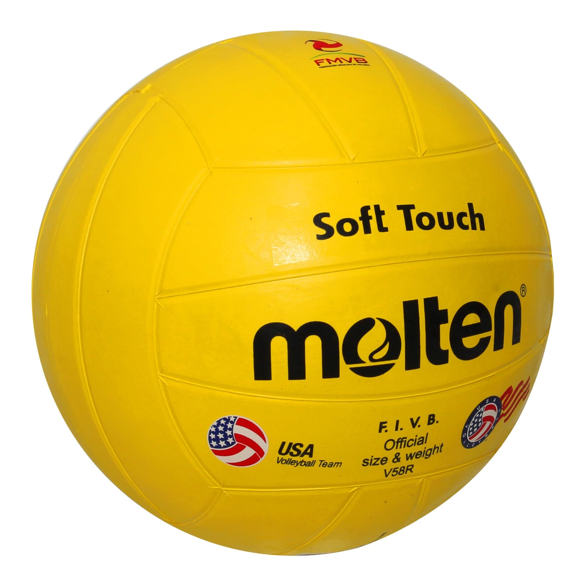 Balón de Voleibol Molten Amarillo Soft Touch Interior Talla 5 FIVB Oficial