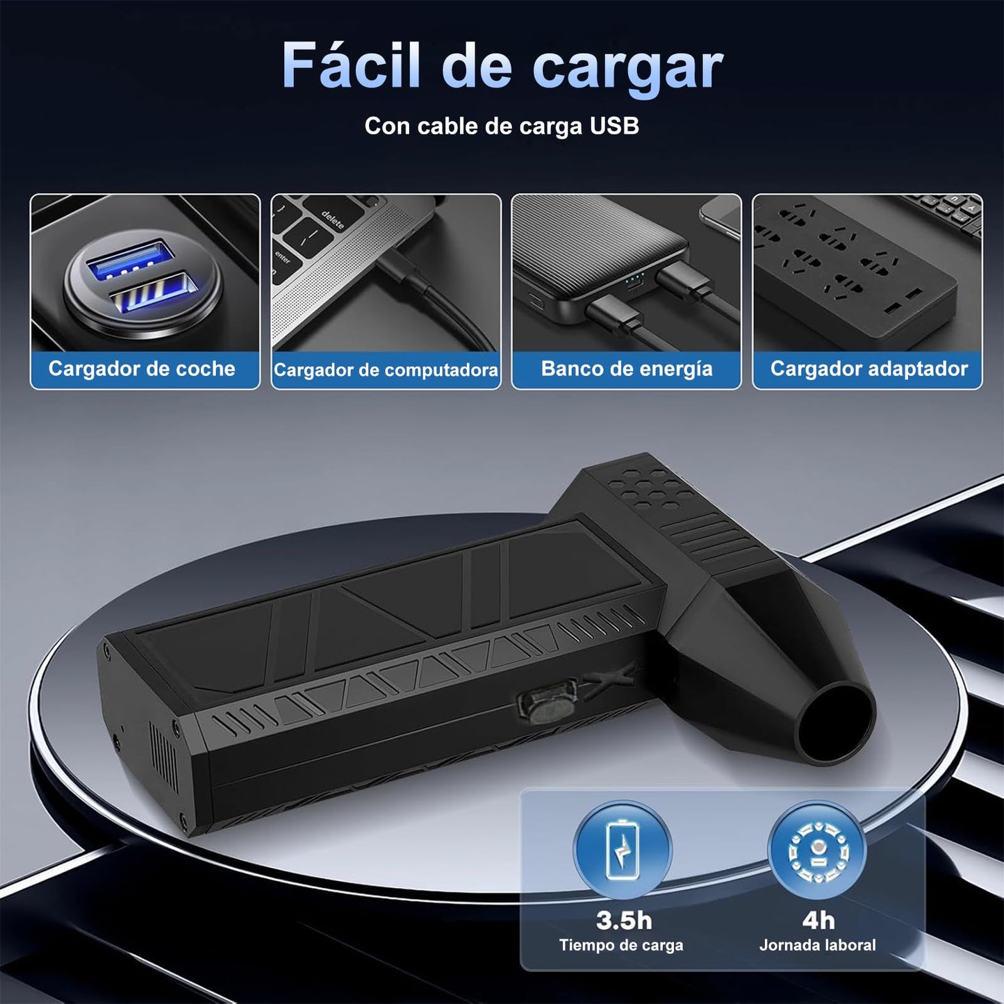 Colector de Polvo Eléctrico de Aire 130000 RPM, Plumero eléctrico inalámbrico, Ajustable en 3 posiciones, Plumero de Aire Adecuado para limpiar ordenadores, coches y muebles