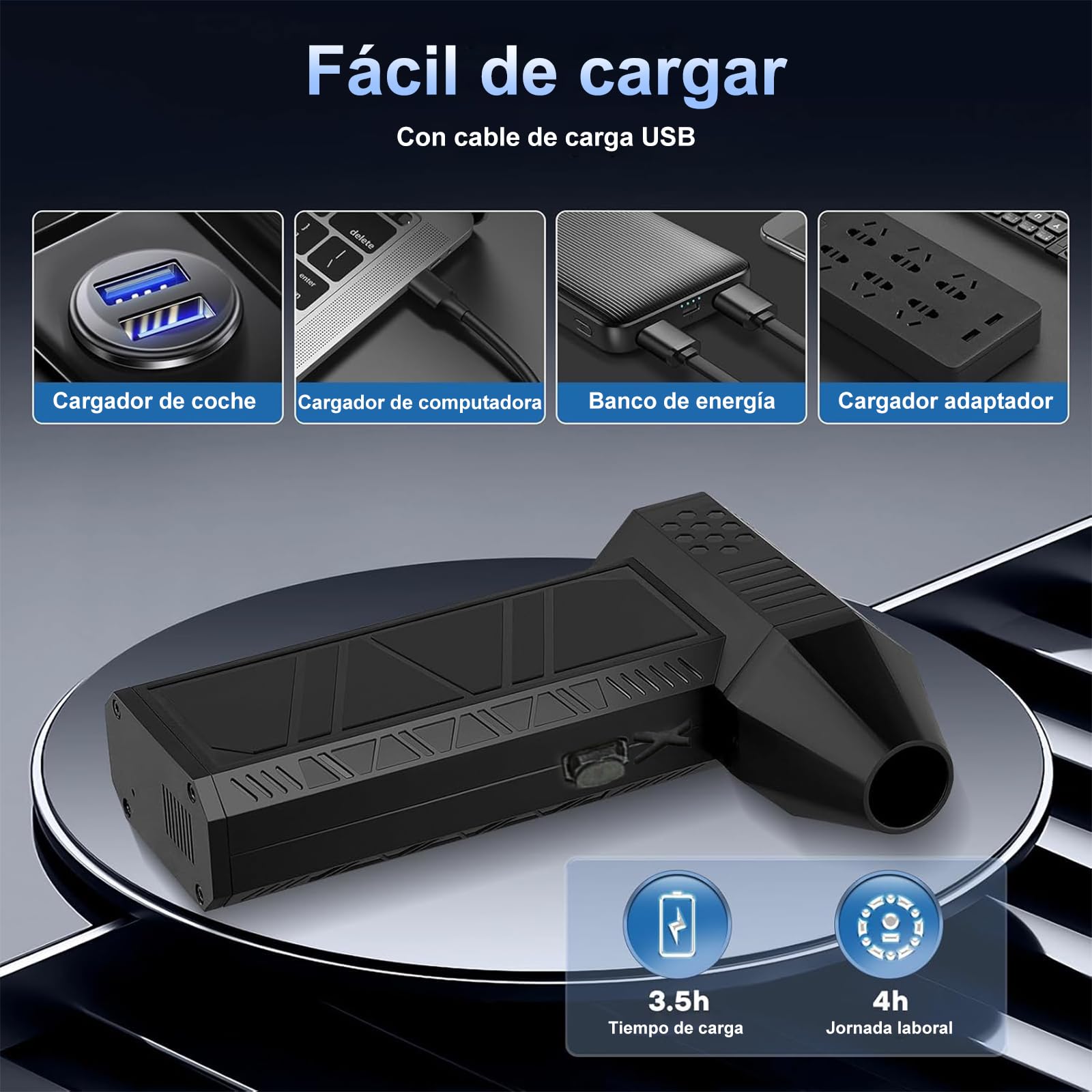 Colector de Polvo Eléctrico de Aire 130000 RPM, Plumero eléctrico inalámbrico, Ajustable en 3 posiciones, Plumero de Aire Adecuado para limpiar ordenadores, coches y muebles