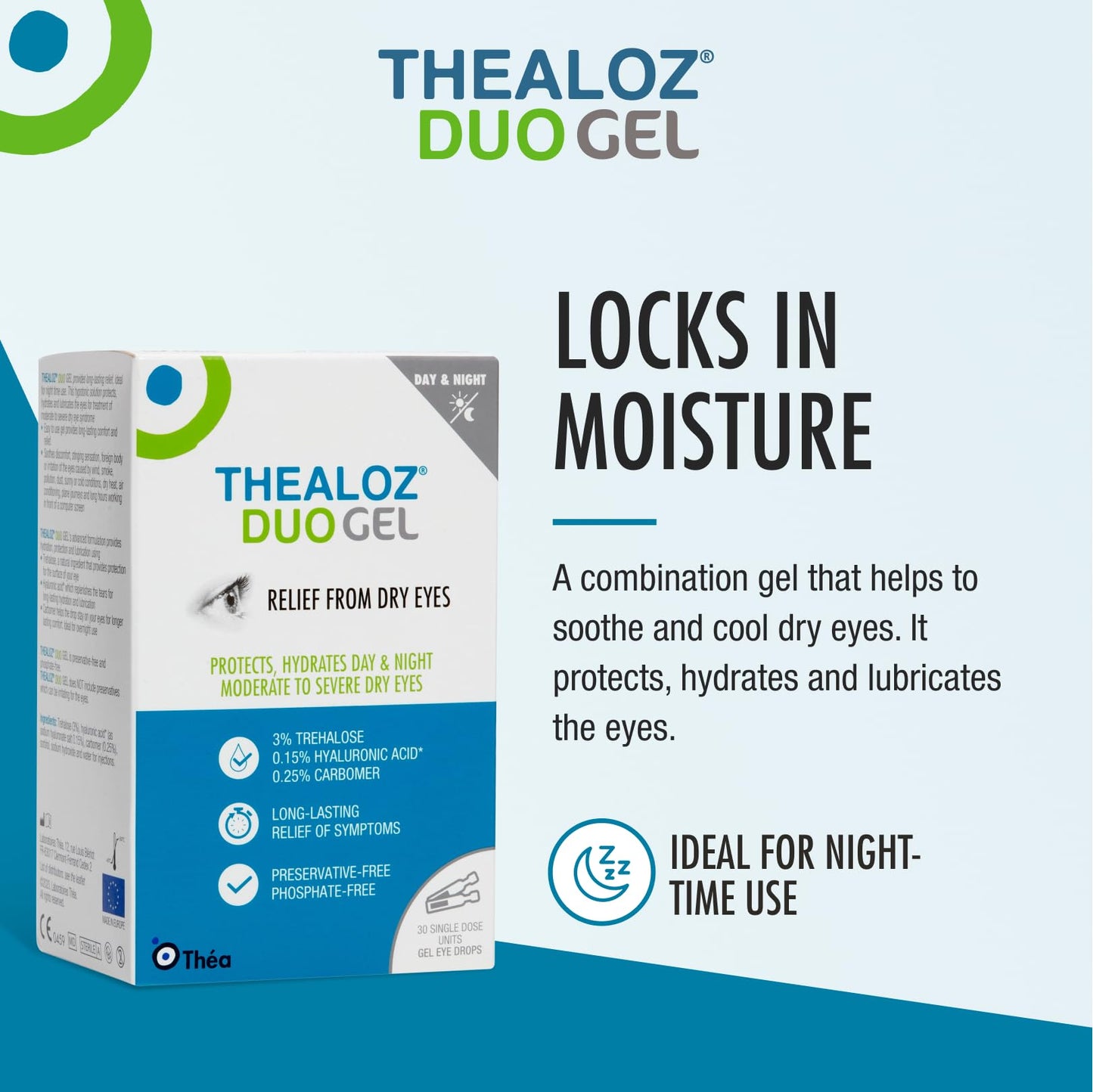 Thealoz Duo Gel - Trehalose 3% & Sodium Hyaluronate 0.15% (0.4g x 30 vials) by Thea